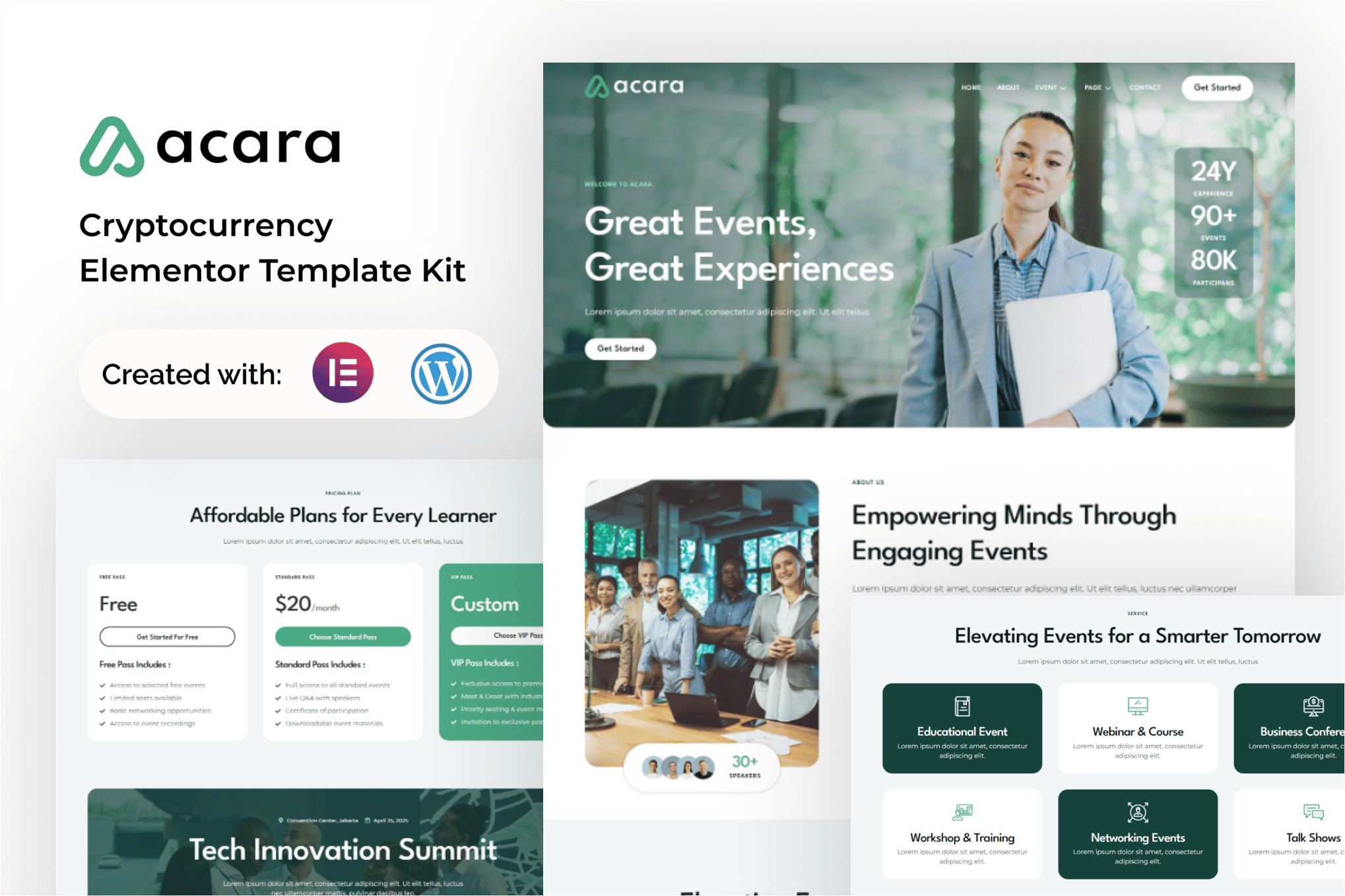 Acara – Event and Conference Elementor Template Kit
