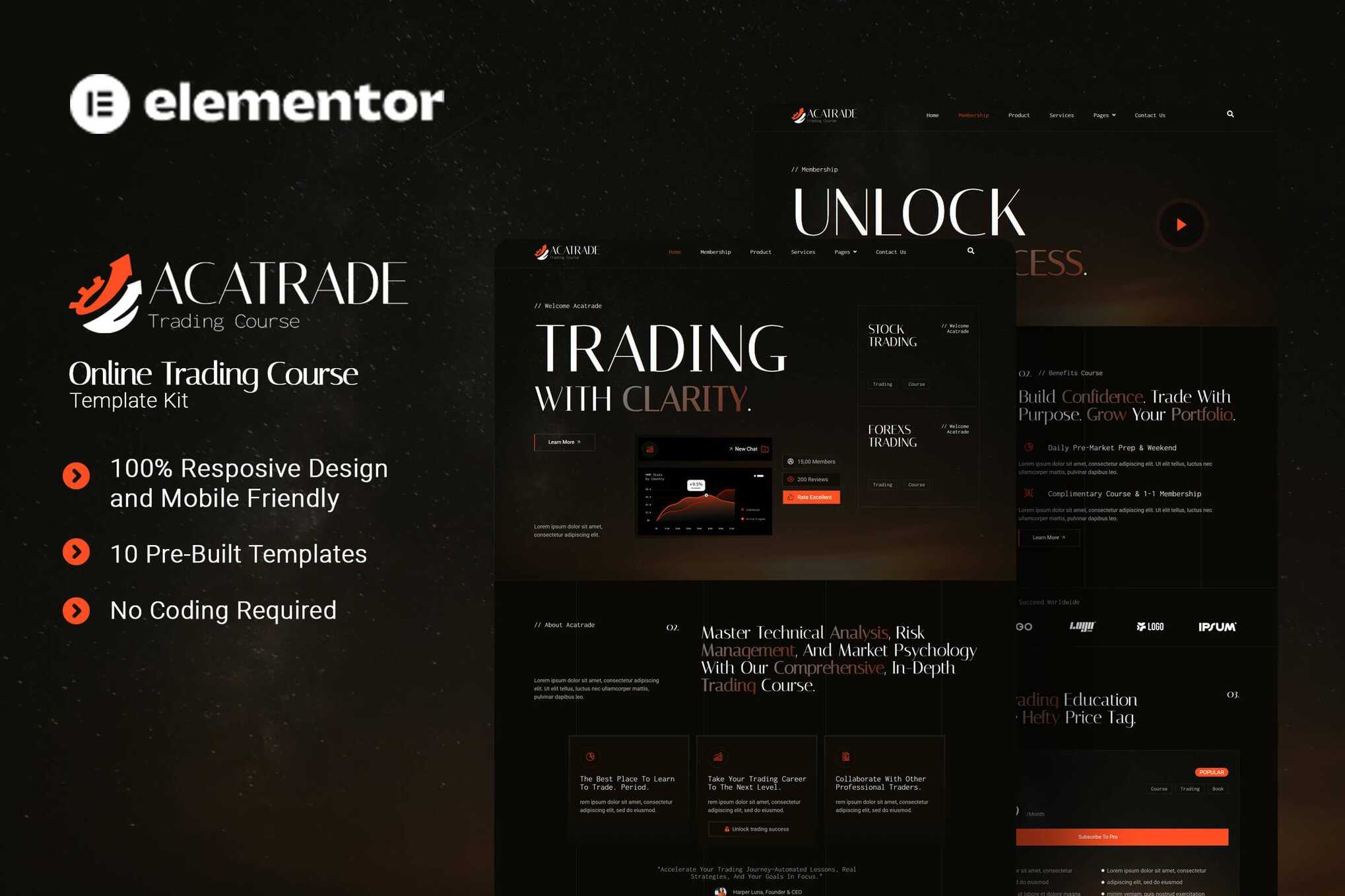 Acatrade – Online Trading Course Elementor Template Kit