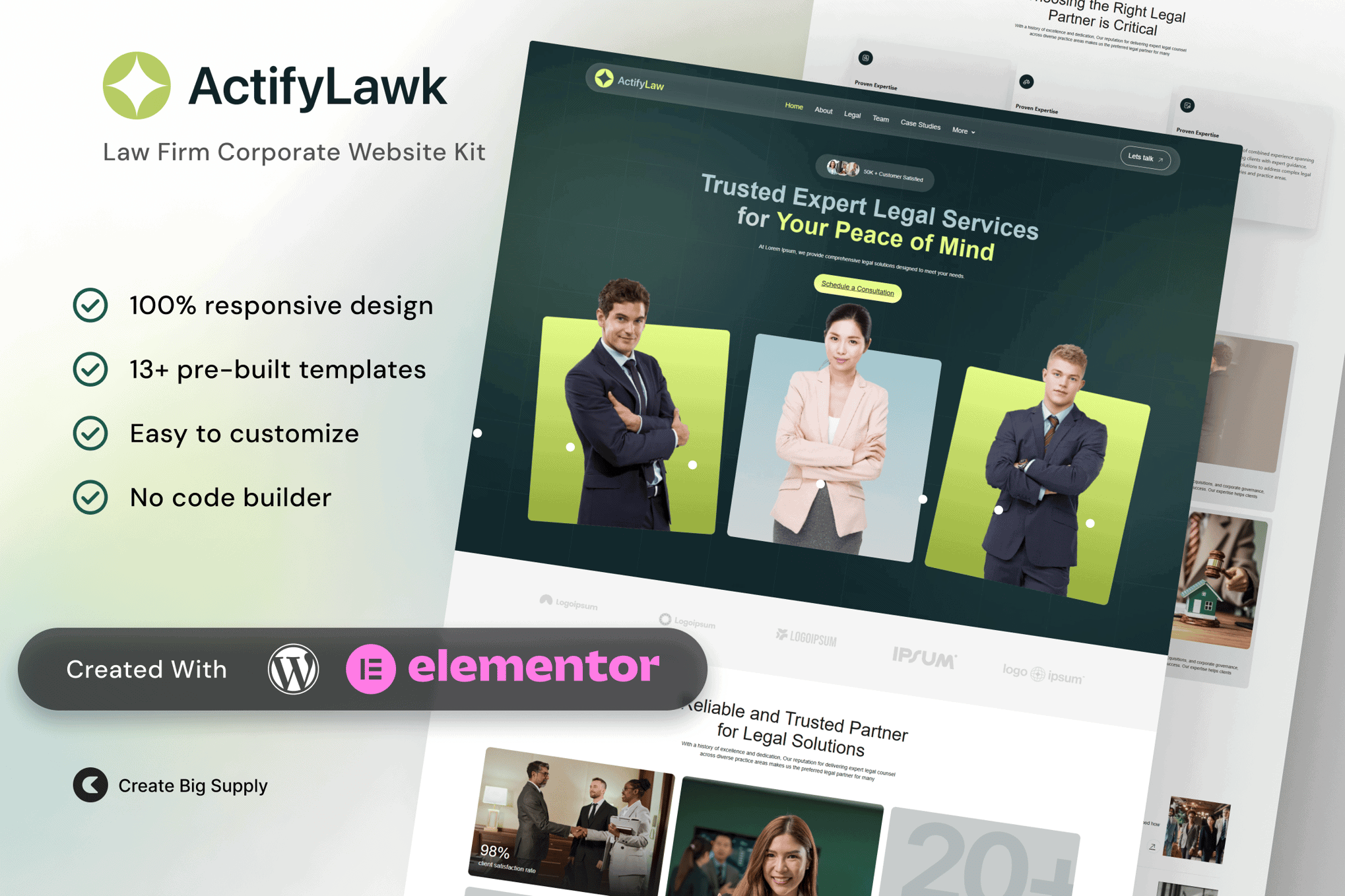 ActifyLaw – Law Firm Corporate Elementor Template Kit