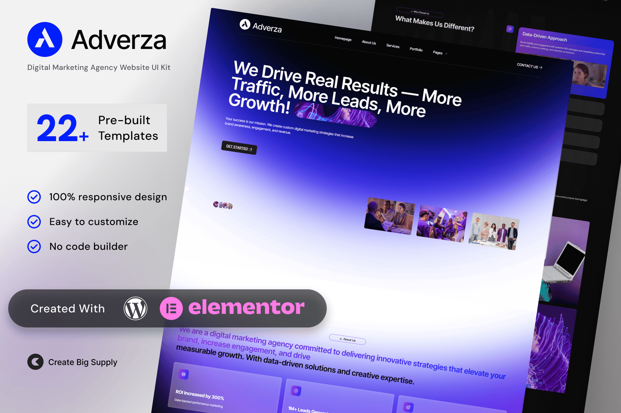 Adverza – Digital Marketing Agency Elementor Template Kit