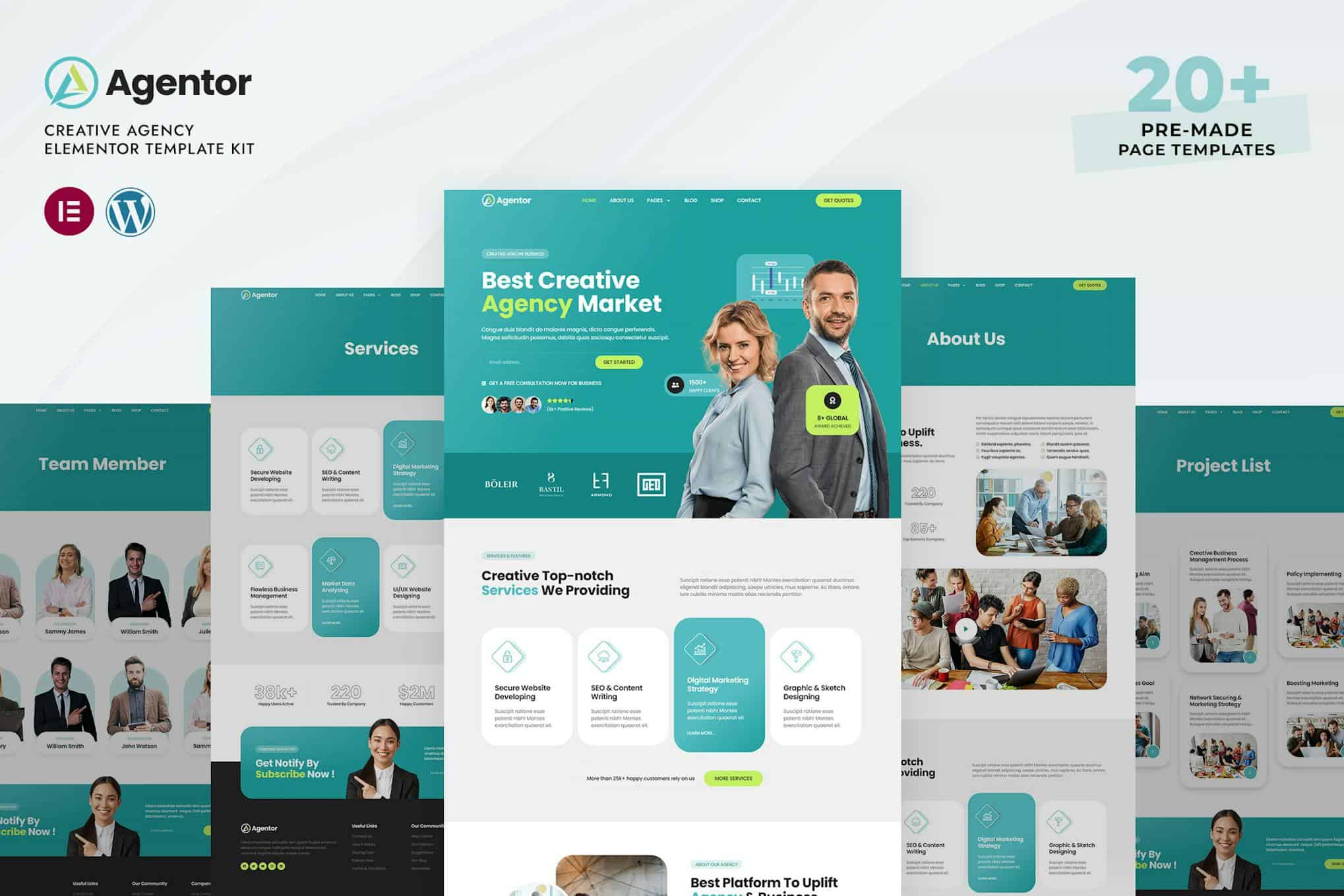 Agentor - Creative Agency Elementor Pro Template Kit