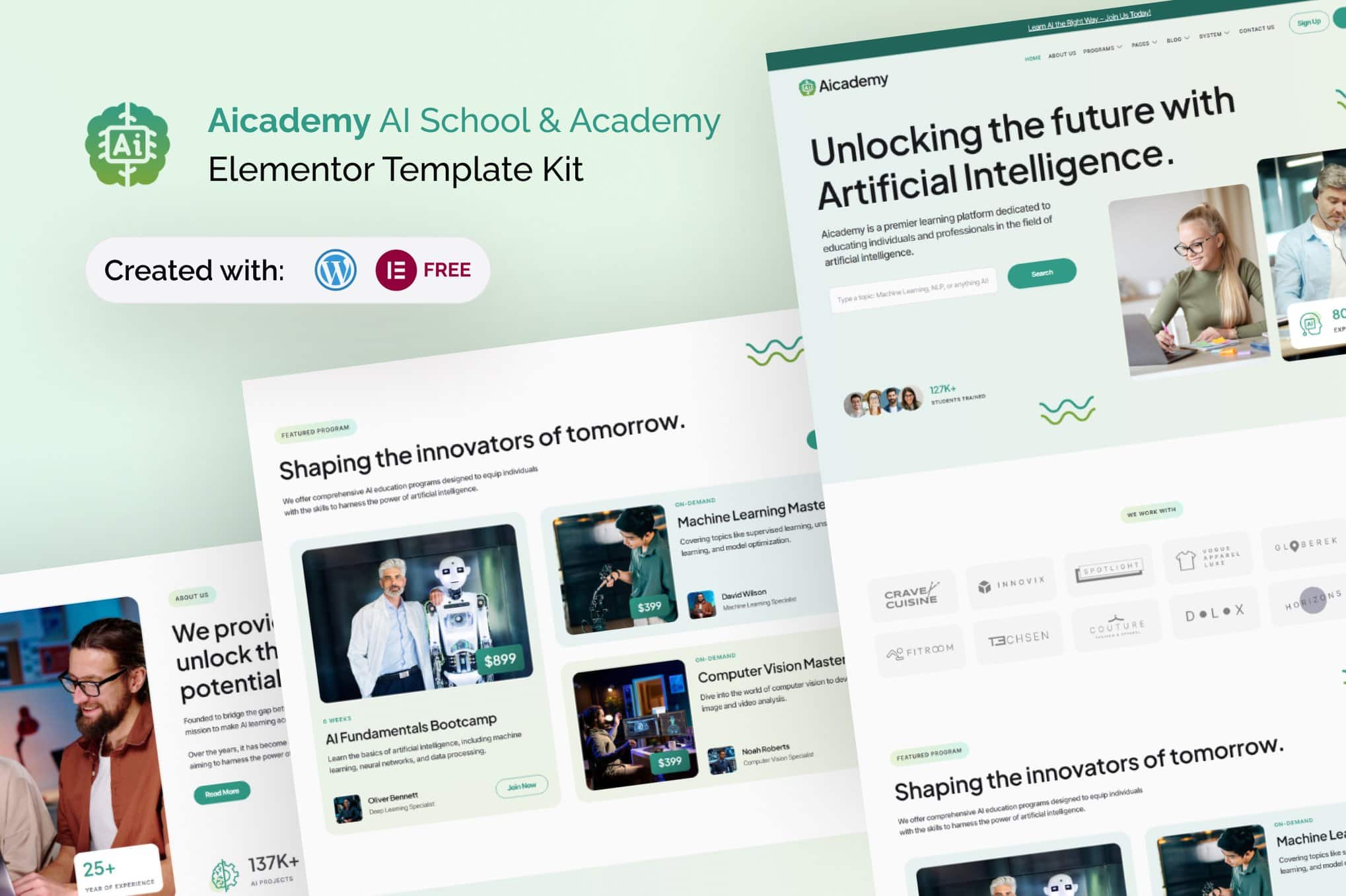 Aicademy – AI School & Academy Elementor Template Kit