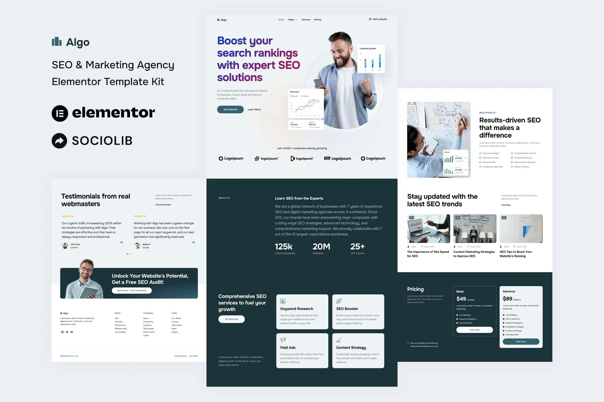 Algo - SEO & Marketing Agency Elementor Template Kit