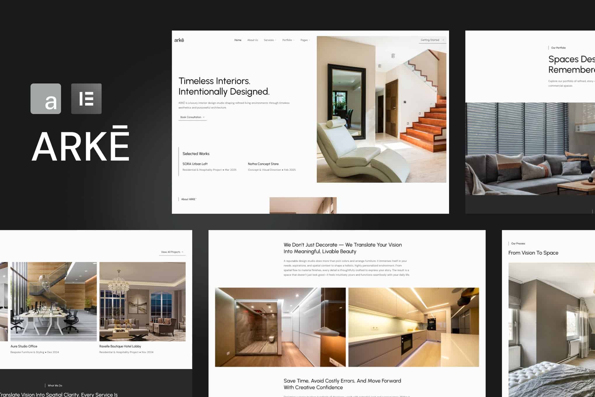 Arke – Interior Design Studio Elementor Template Kit