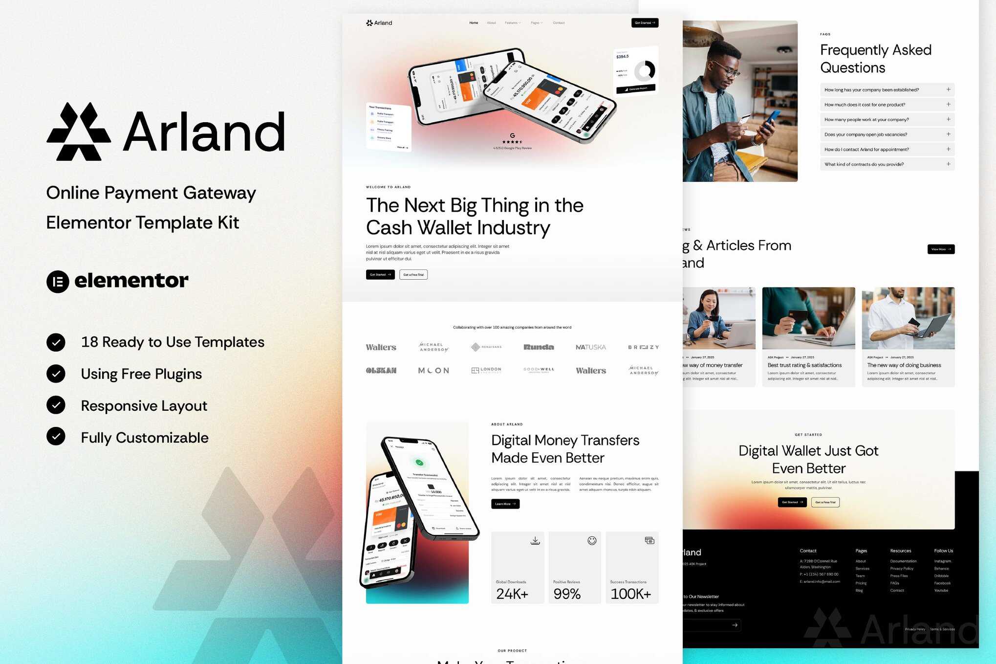 Arland – Online Payment Gateway Elementor Template Kit