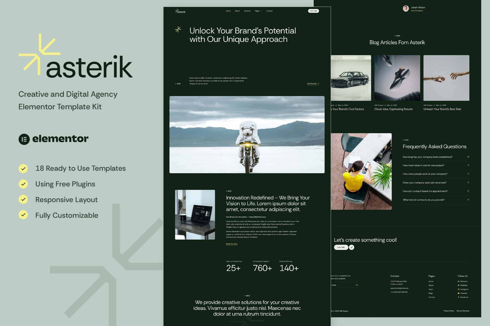 Asterik – Creative & Digital Agency Elementor Template Kit