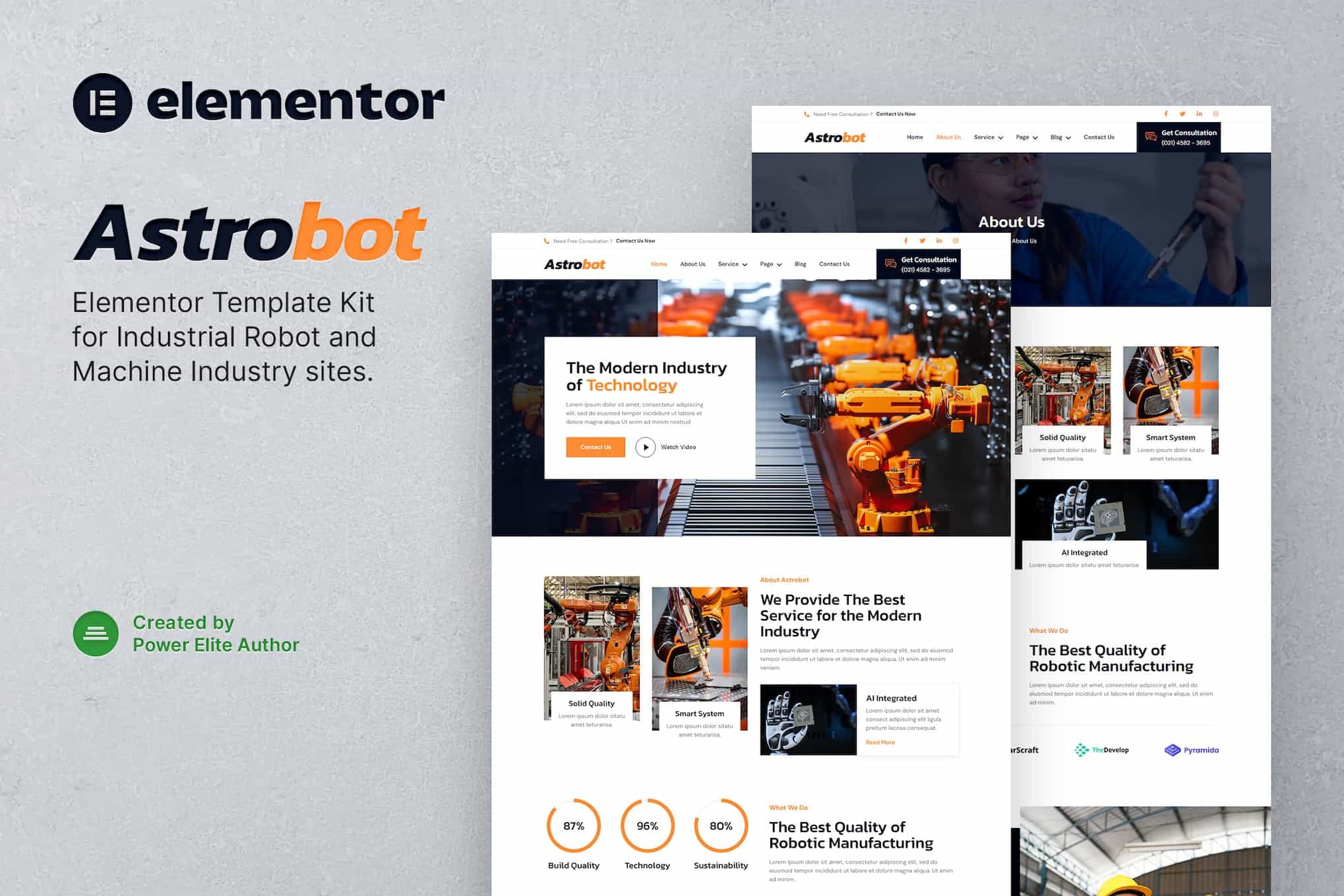 Astrobot - Industrial Robot & Machine Industry Elementor Template Kit