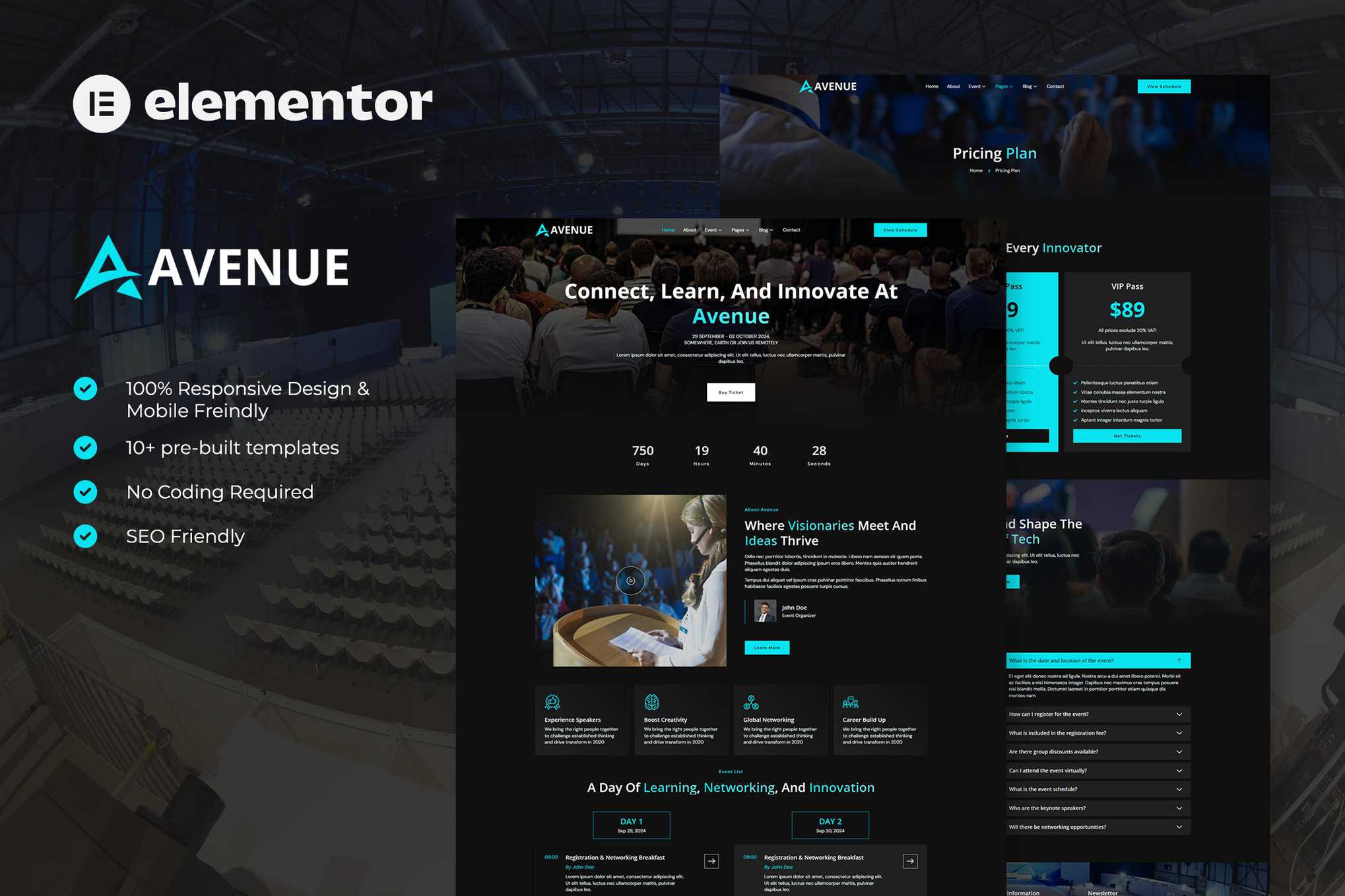 Avenue - Event & Conference Elementor Template Kit