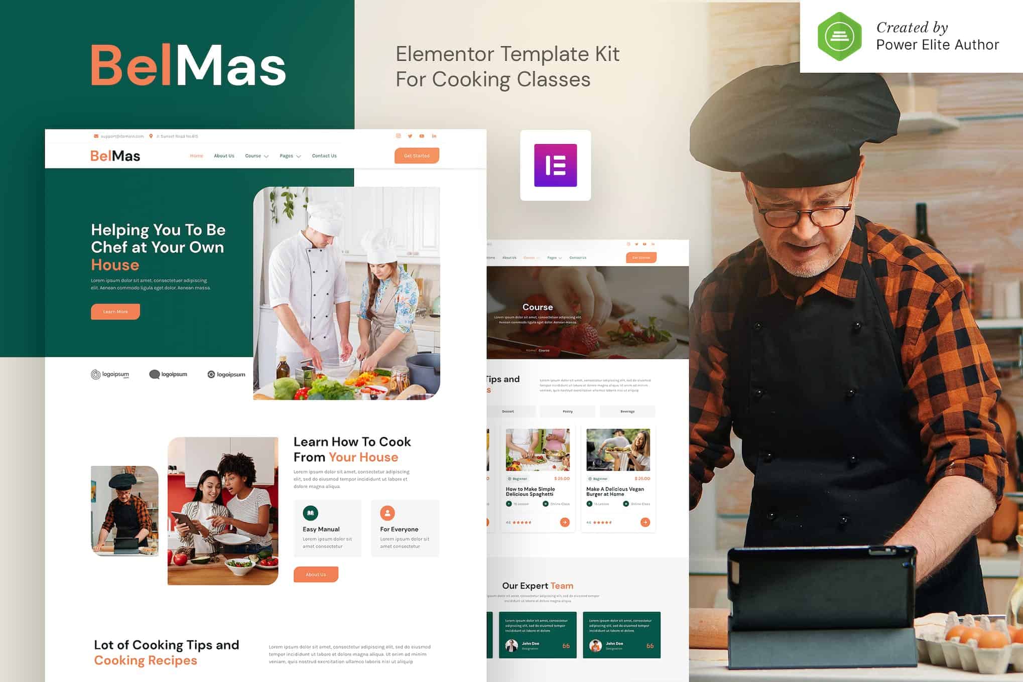 BelMas - Online Cooking Class & Workshop Elementor Template Kit