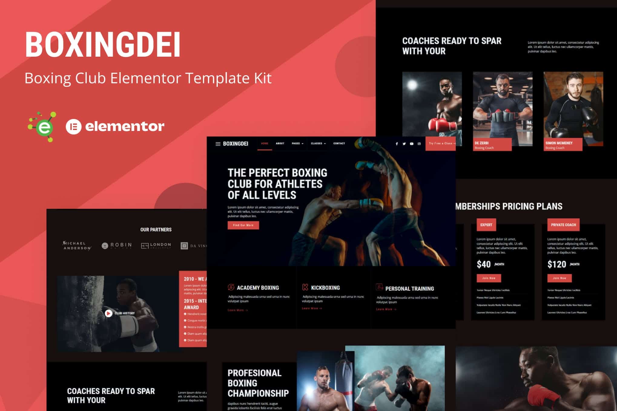 Boxingdei - Boxing Club Elementor Pro Template Kit