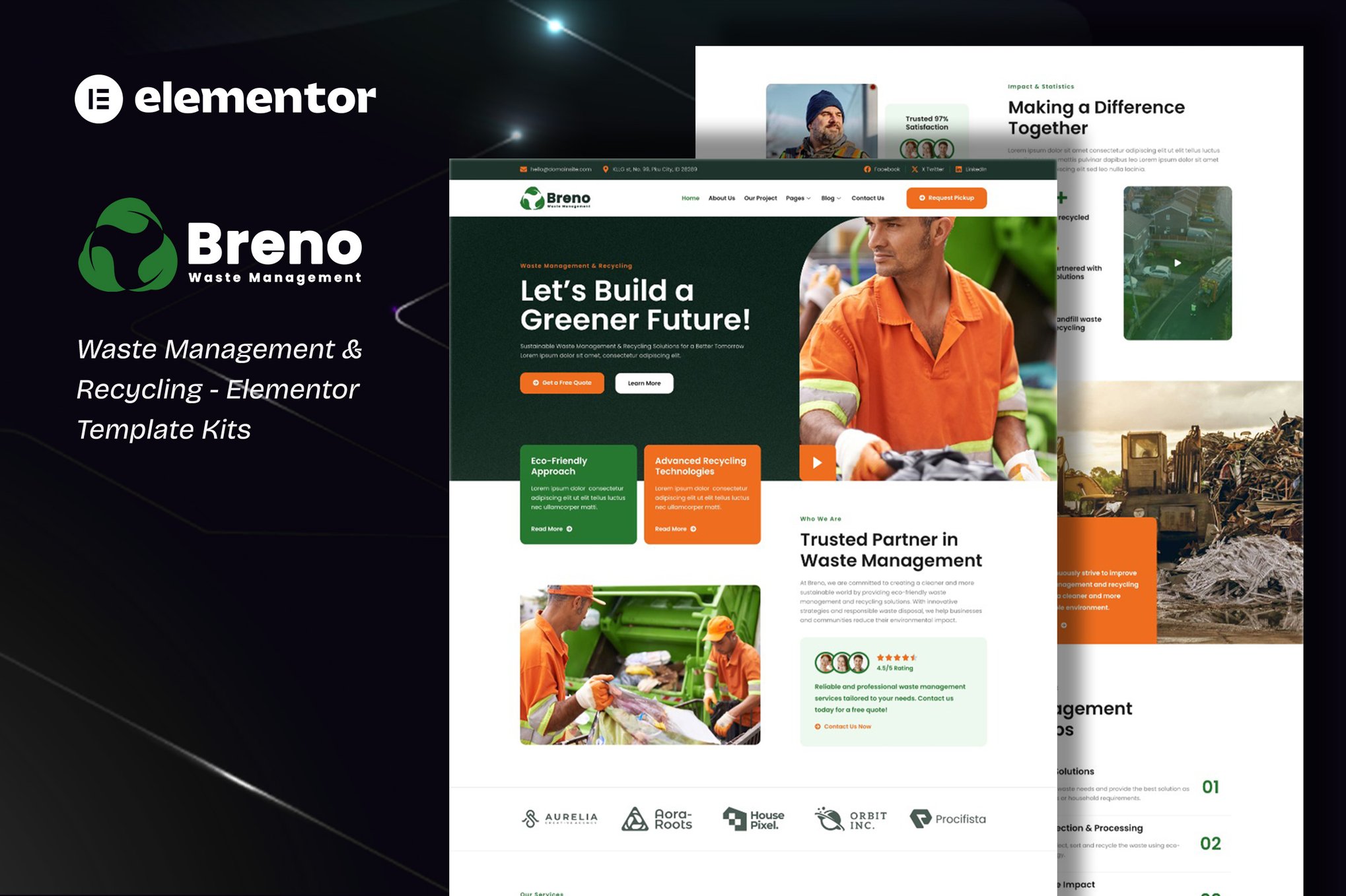 Breno – Waste Management & Recycling Elementor Template Kits
