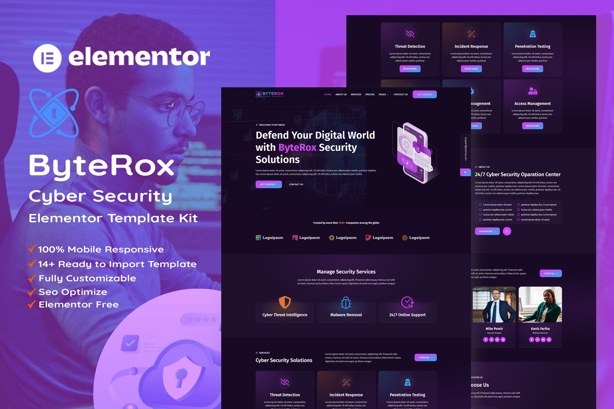 ByteRox – Cyber Security Elementor Template Kit