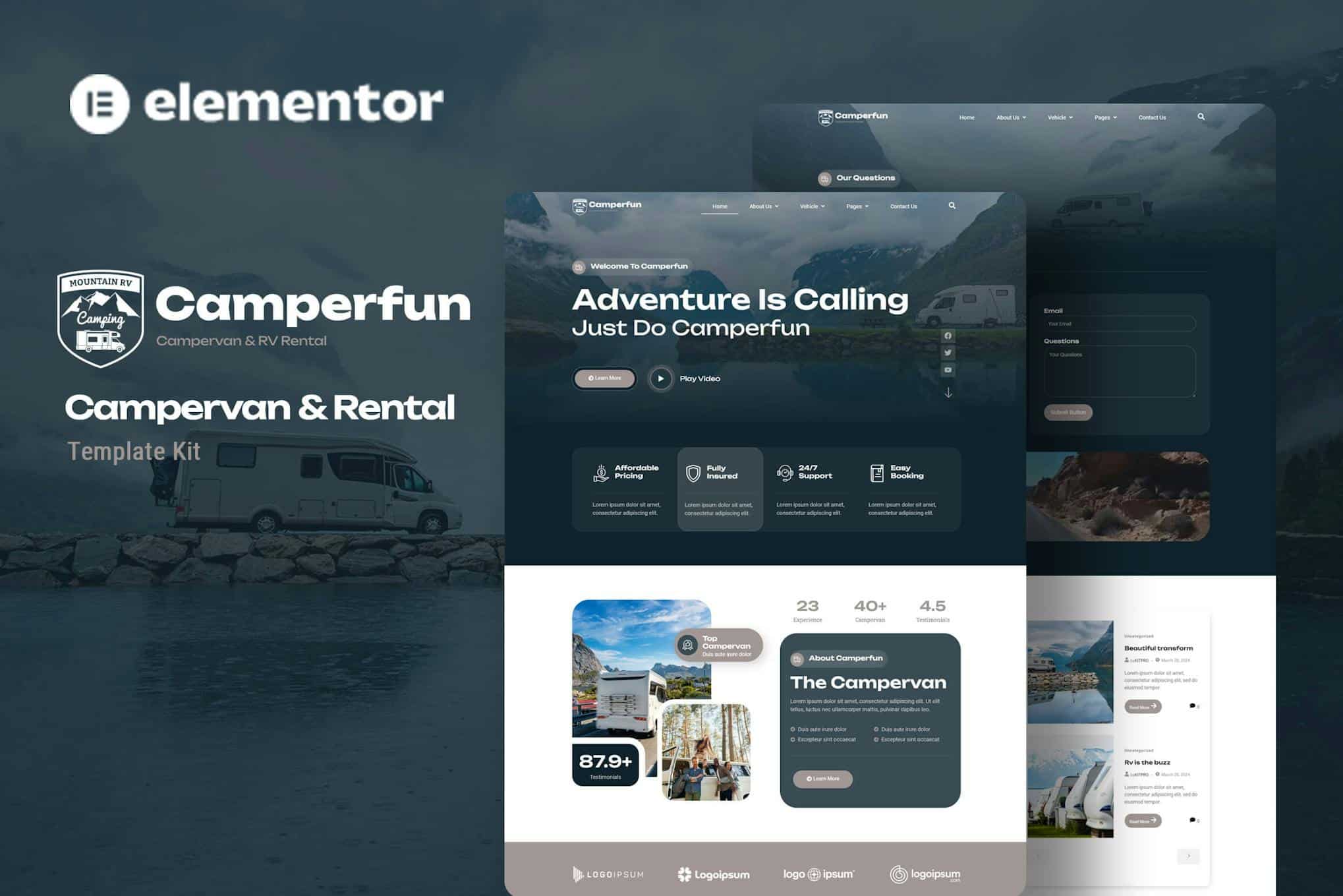 Camperfun - Campervan & Rental Elementor Template Kit