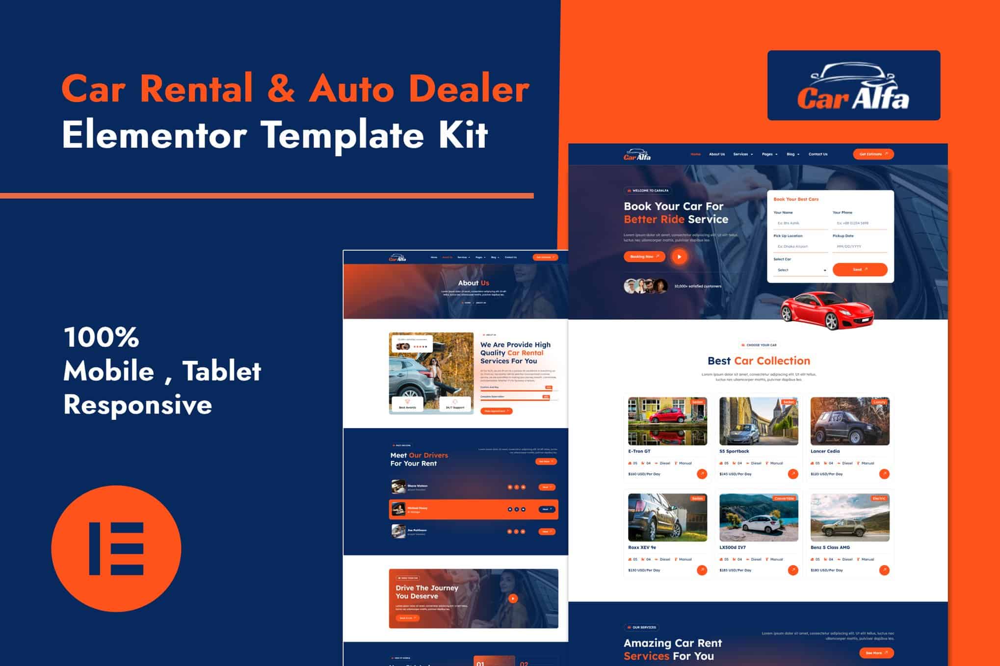 CarAlfa – Car Rental & Dealer Elementor Pro Template Kit