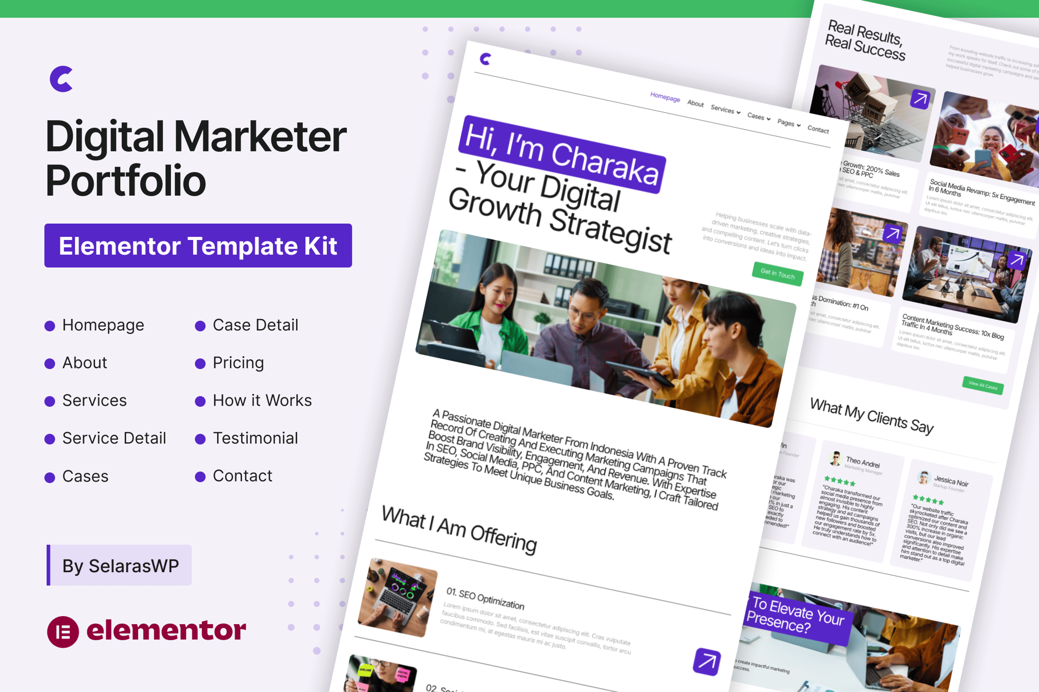 Charaka – Digital Marketer Portfolio Elementor Pro Template Kit