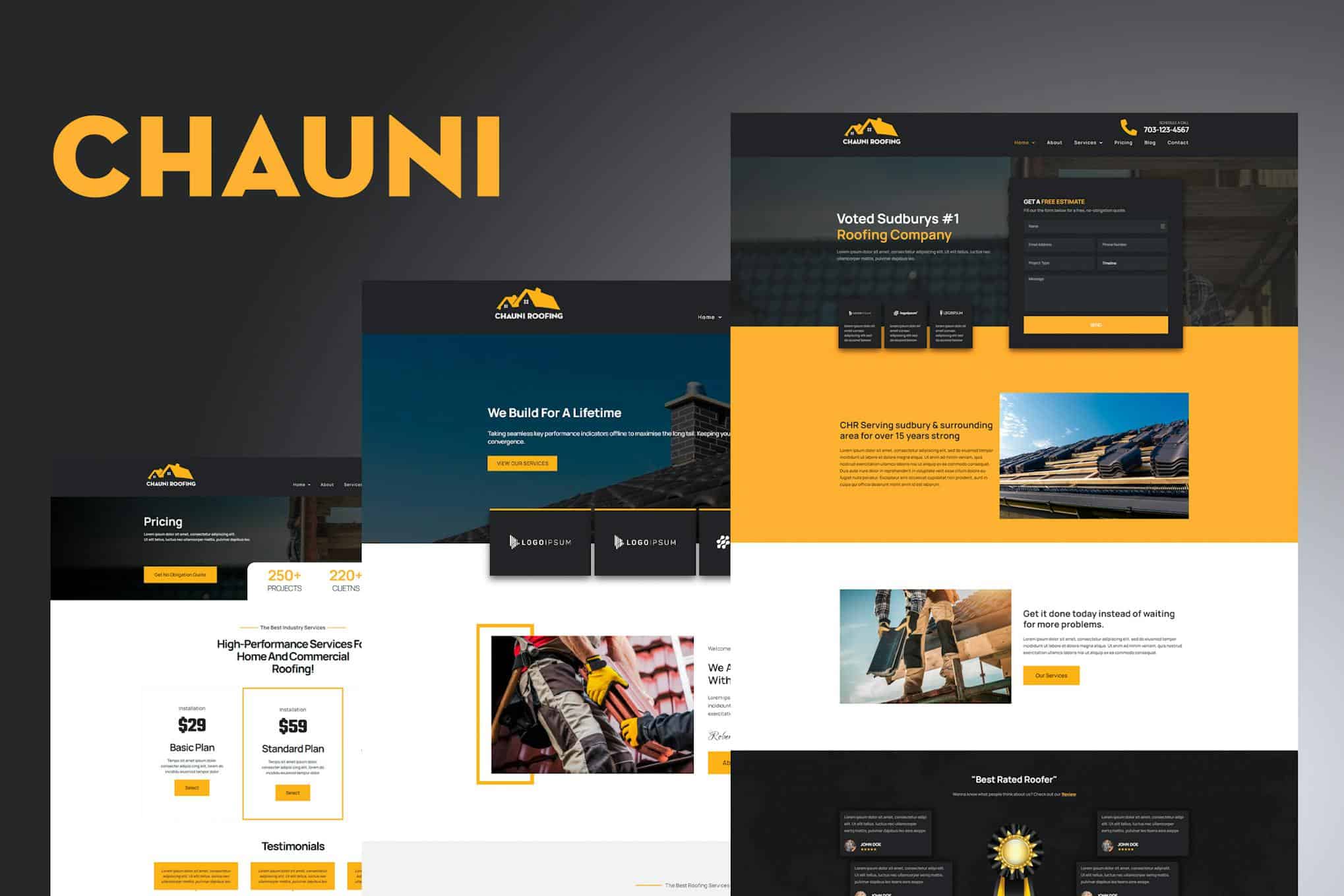 Chauni - Roofing Elementor Template Kit