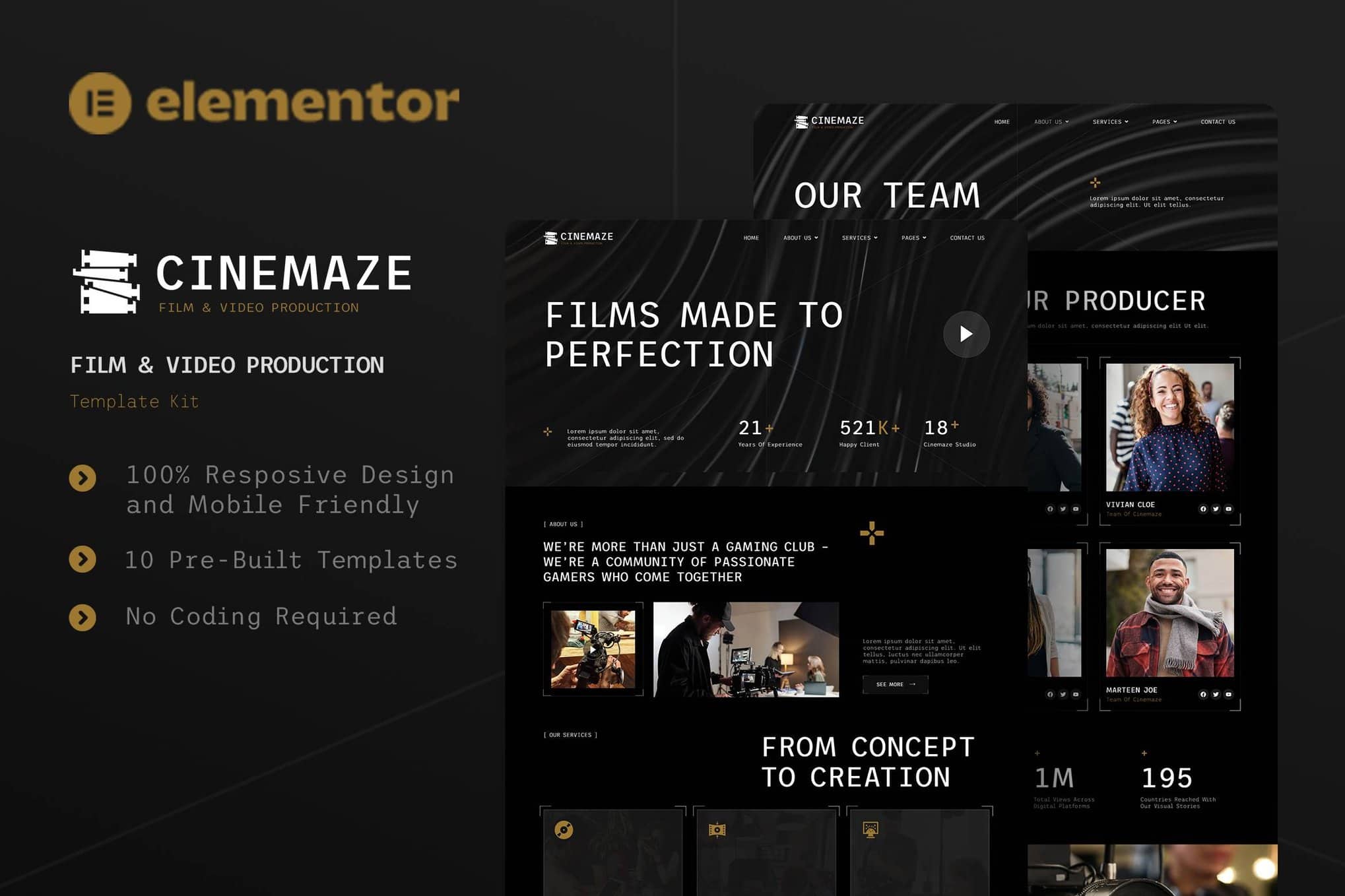 Cinemaze – Film & Video Production Elementor Template Kit