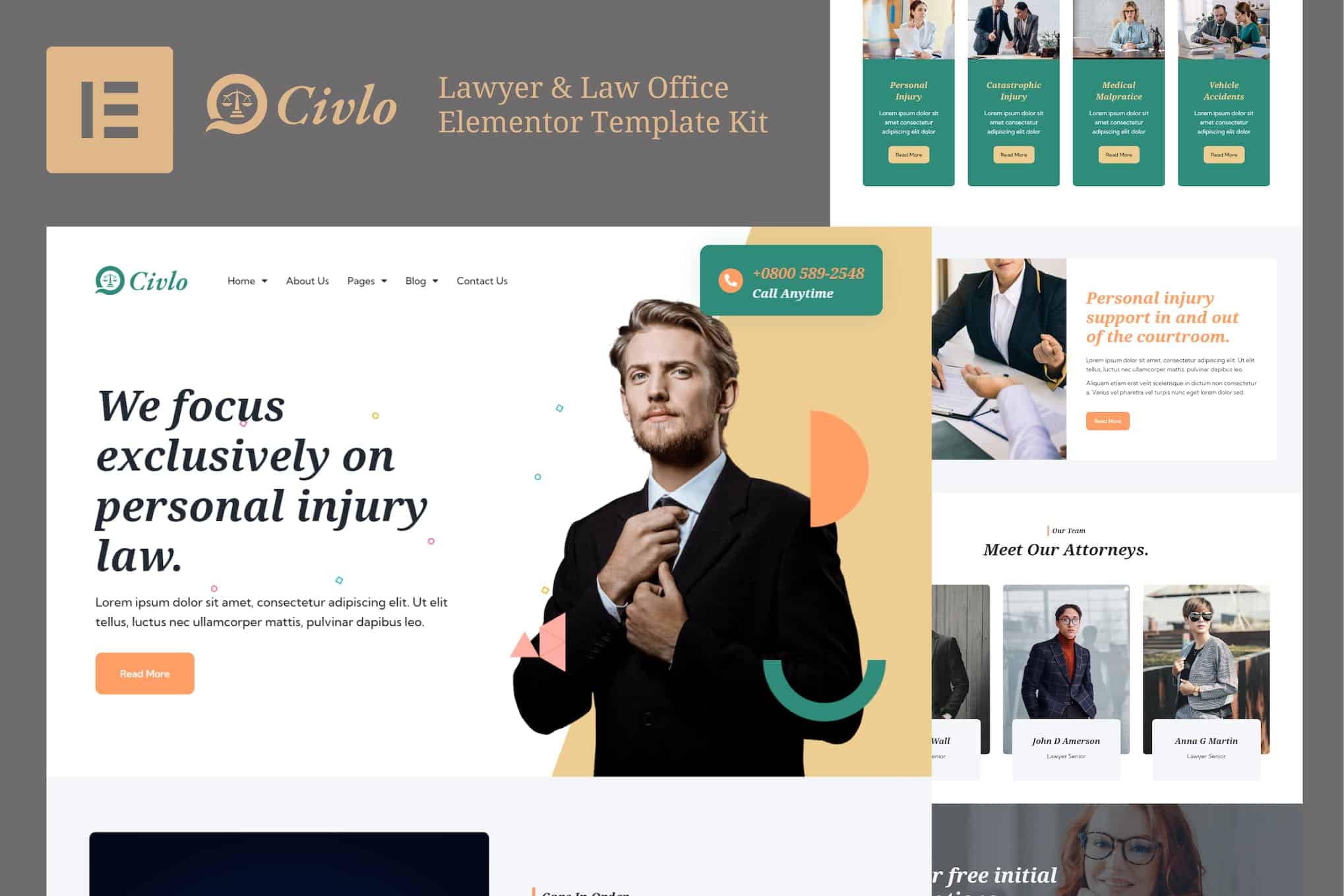 Civlo - Lawyer & Law Office Elementor Template Kit