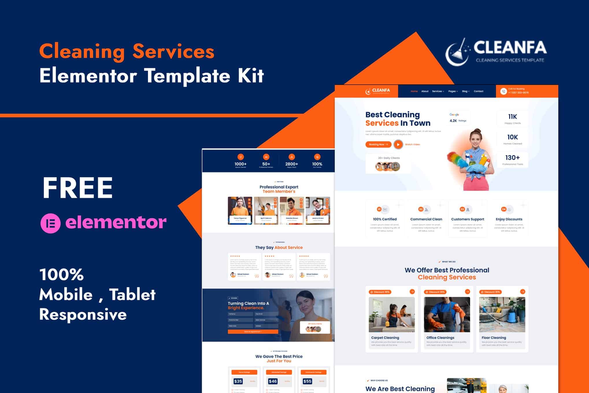 Cleanfa – Cleaning Services Elementor Template Kit