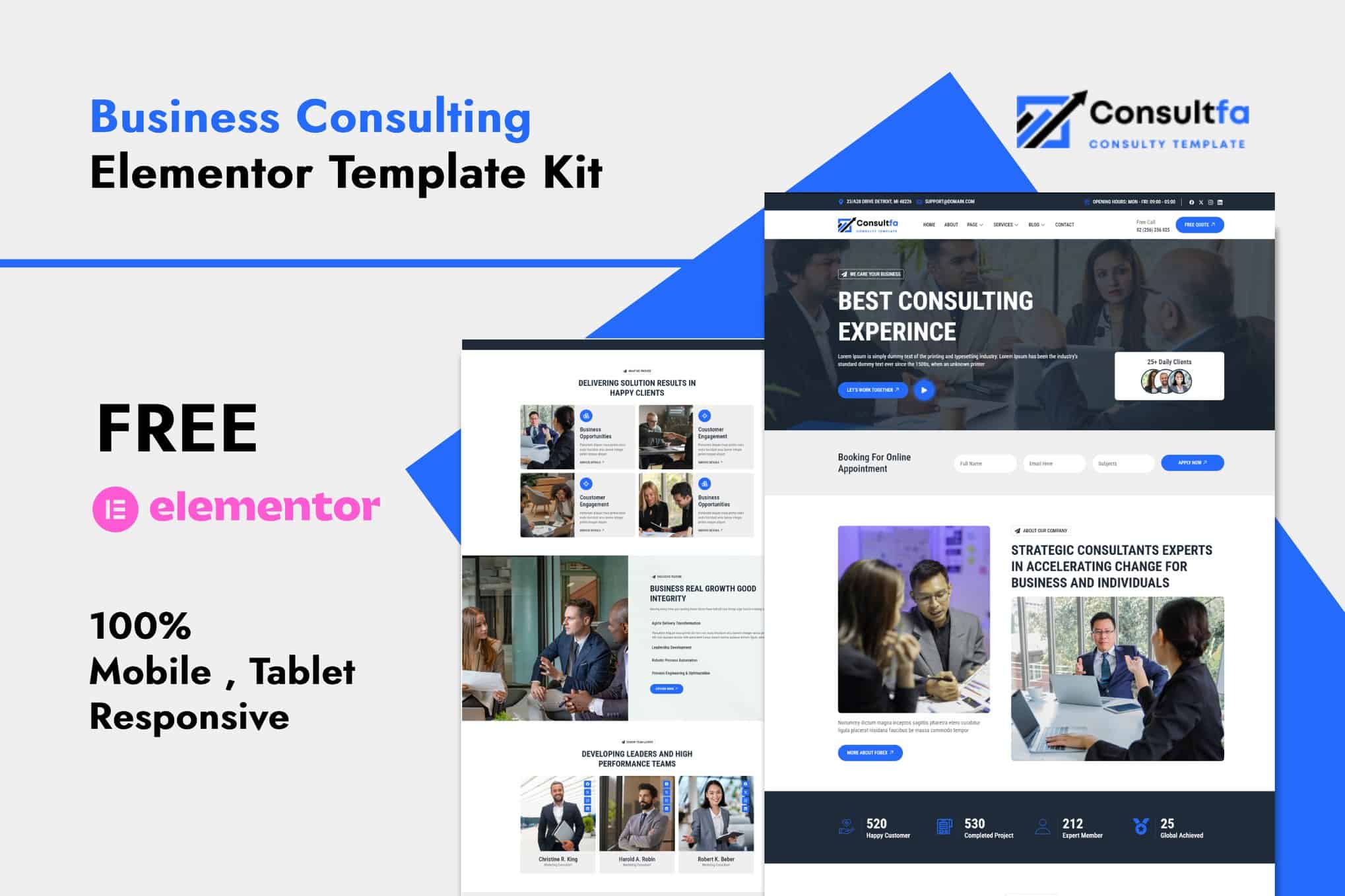 Consultfa – Business Consulting Elementor Template Kit