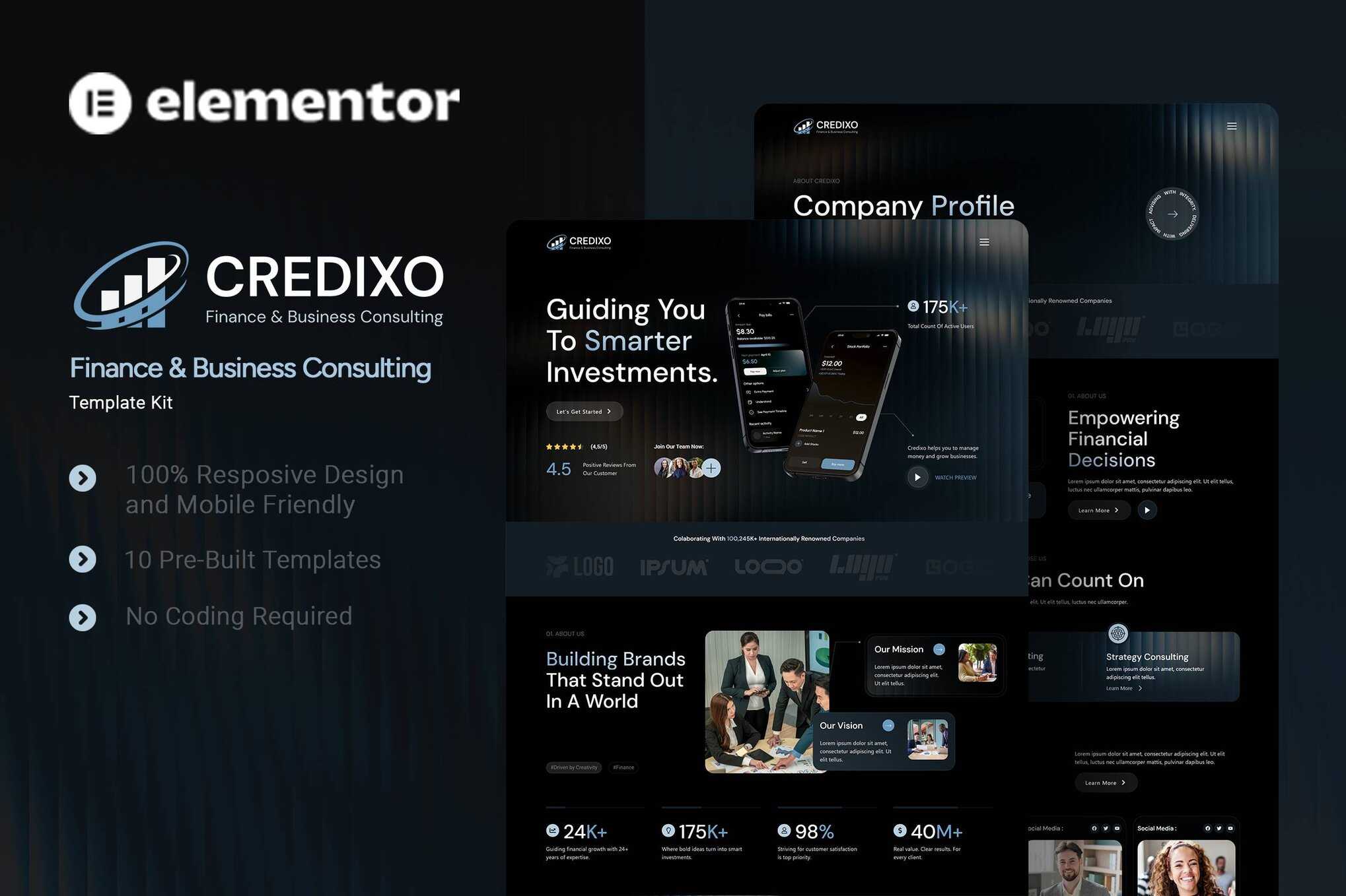 Credixo – Finance & Business Consulting Elementor Template Kit