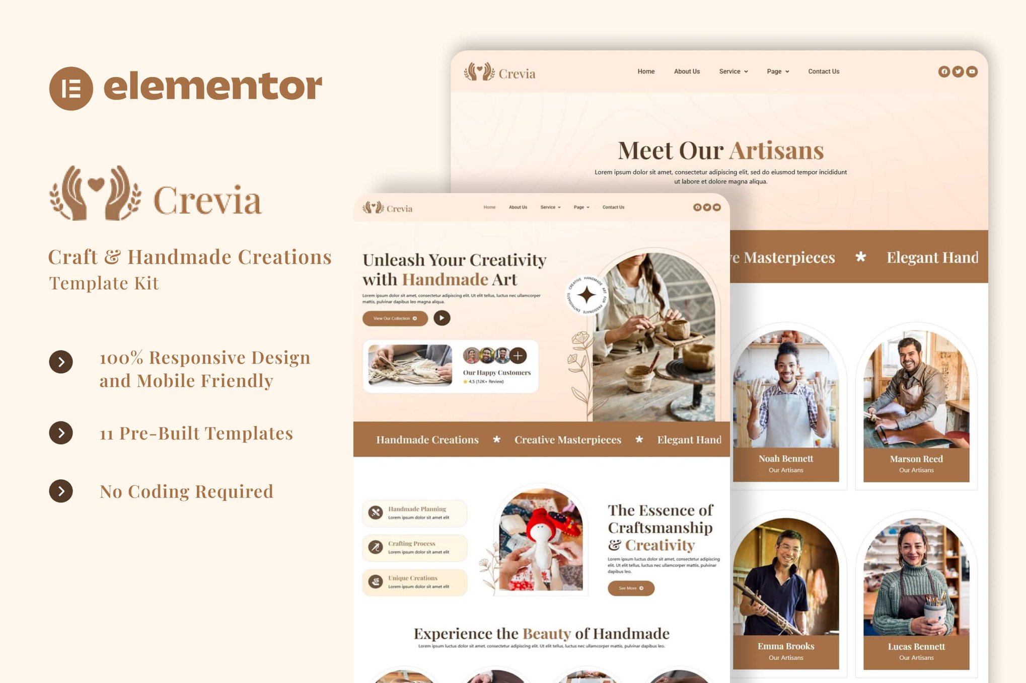 Crevia – Laundry & Fresh Clothing Elementor Template Kit