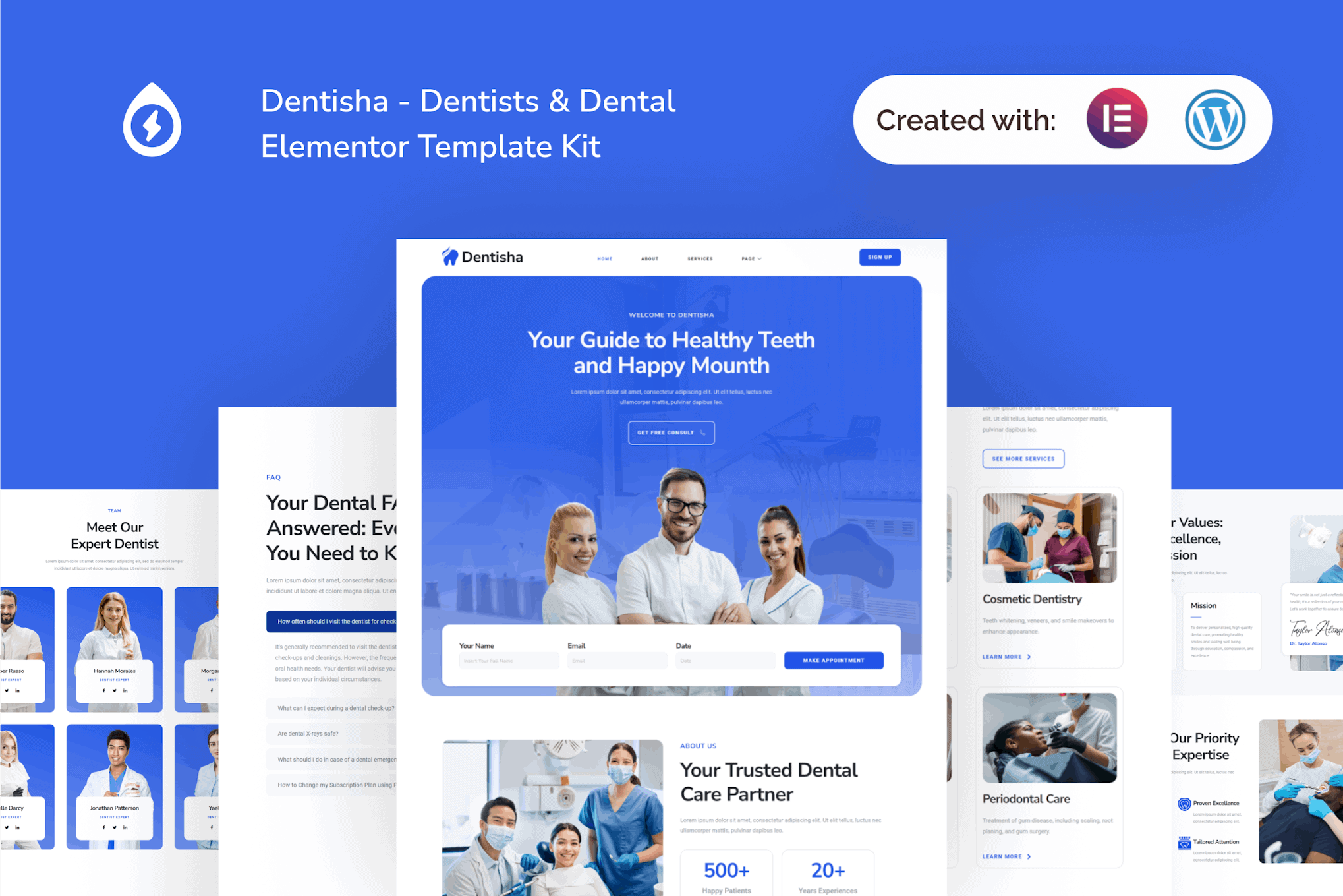 Dentisha - Dentists & Dental Elementor Template Kit