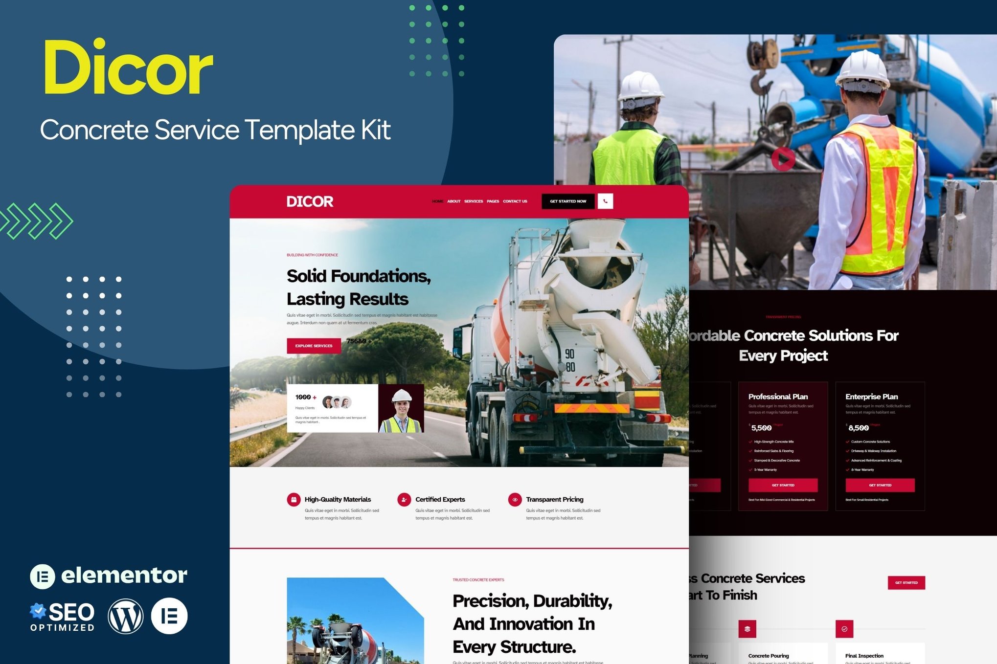 Dicor – Concrete Service Elementor Template Kit
