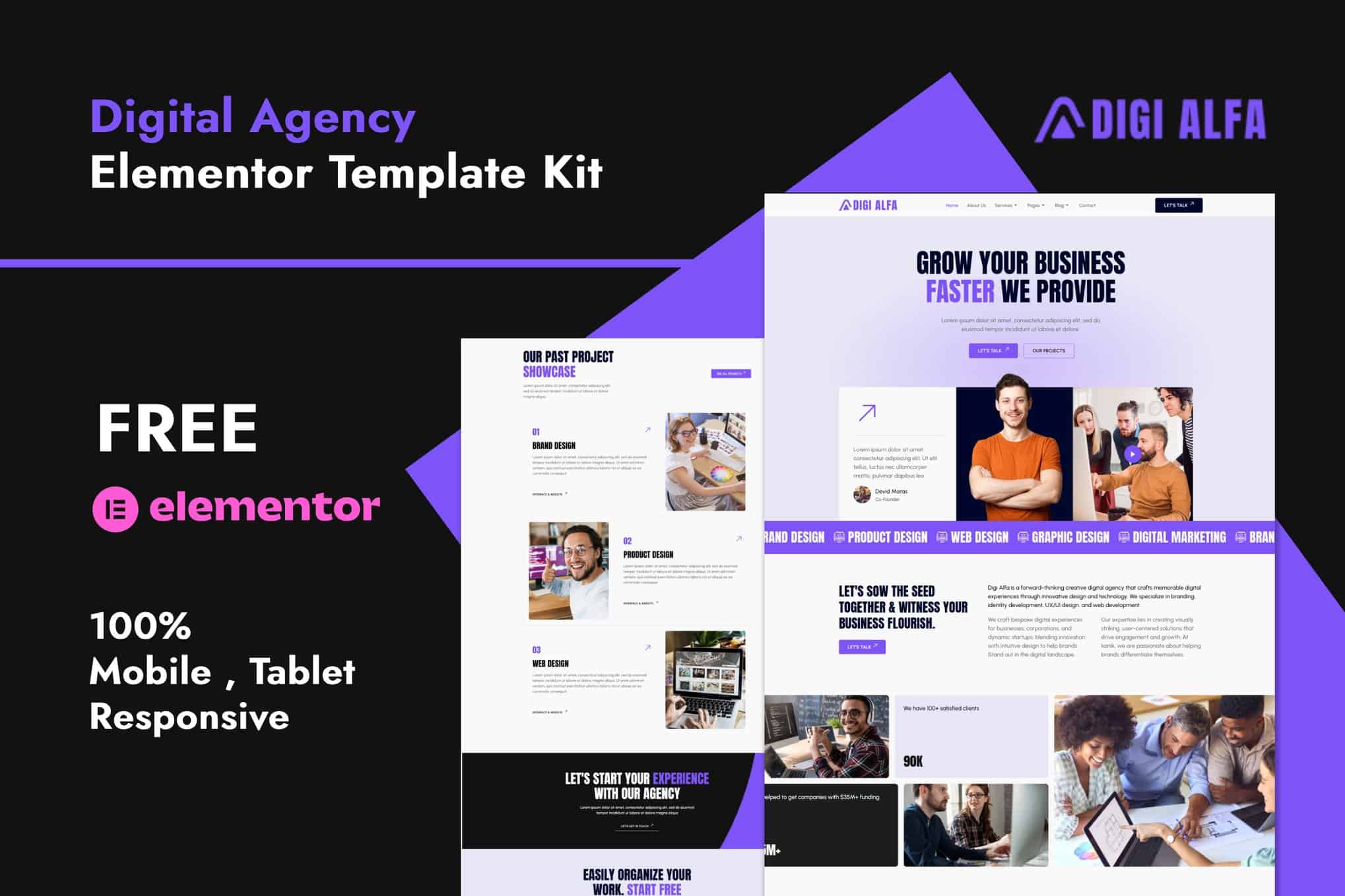 DigiAlfa – Digital Agency Elementor Template Kit