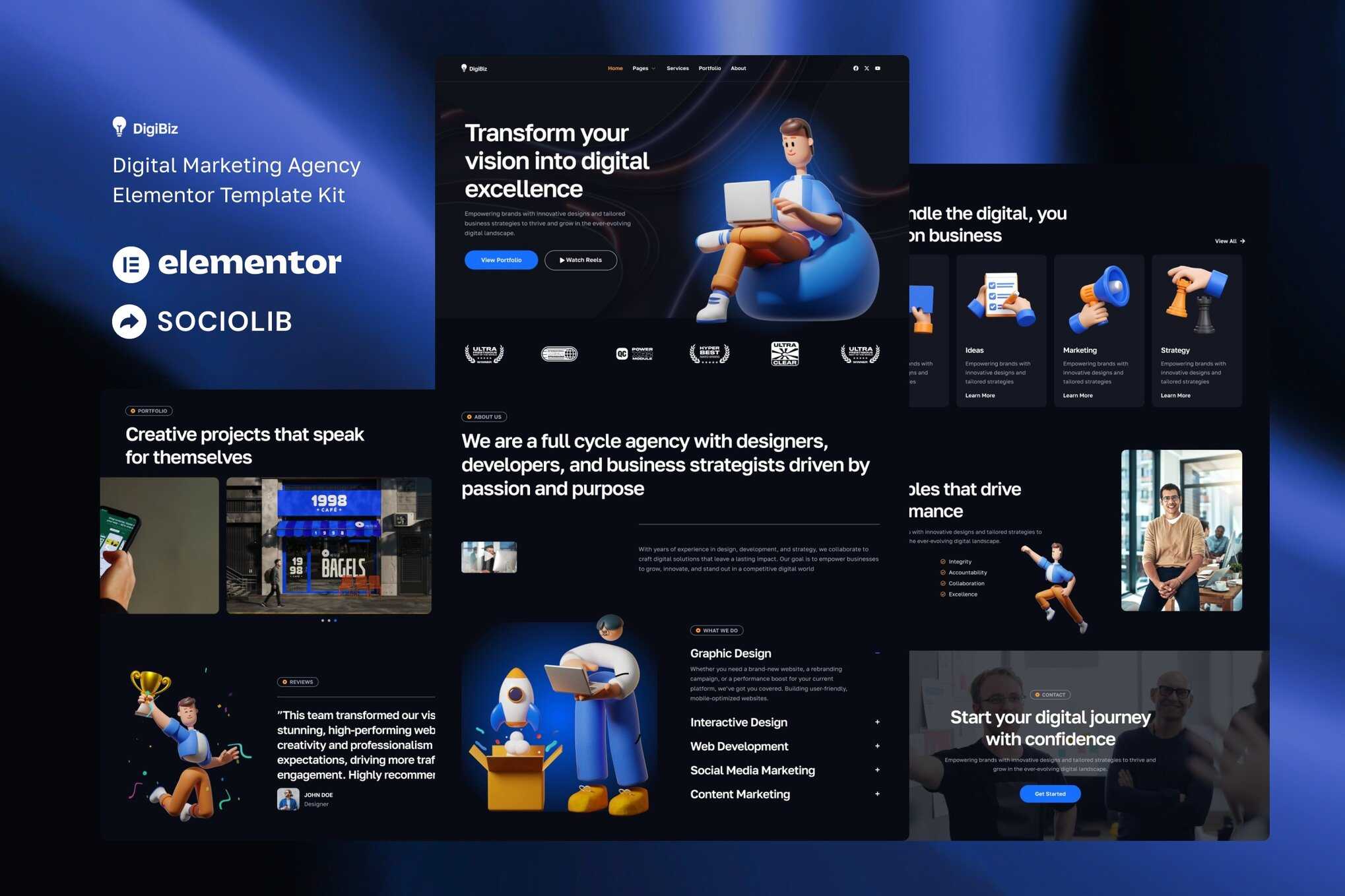 DigiBiz – Digital Marketing Agency Elementor Template Kit