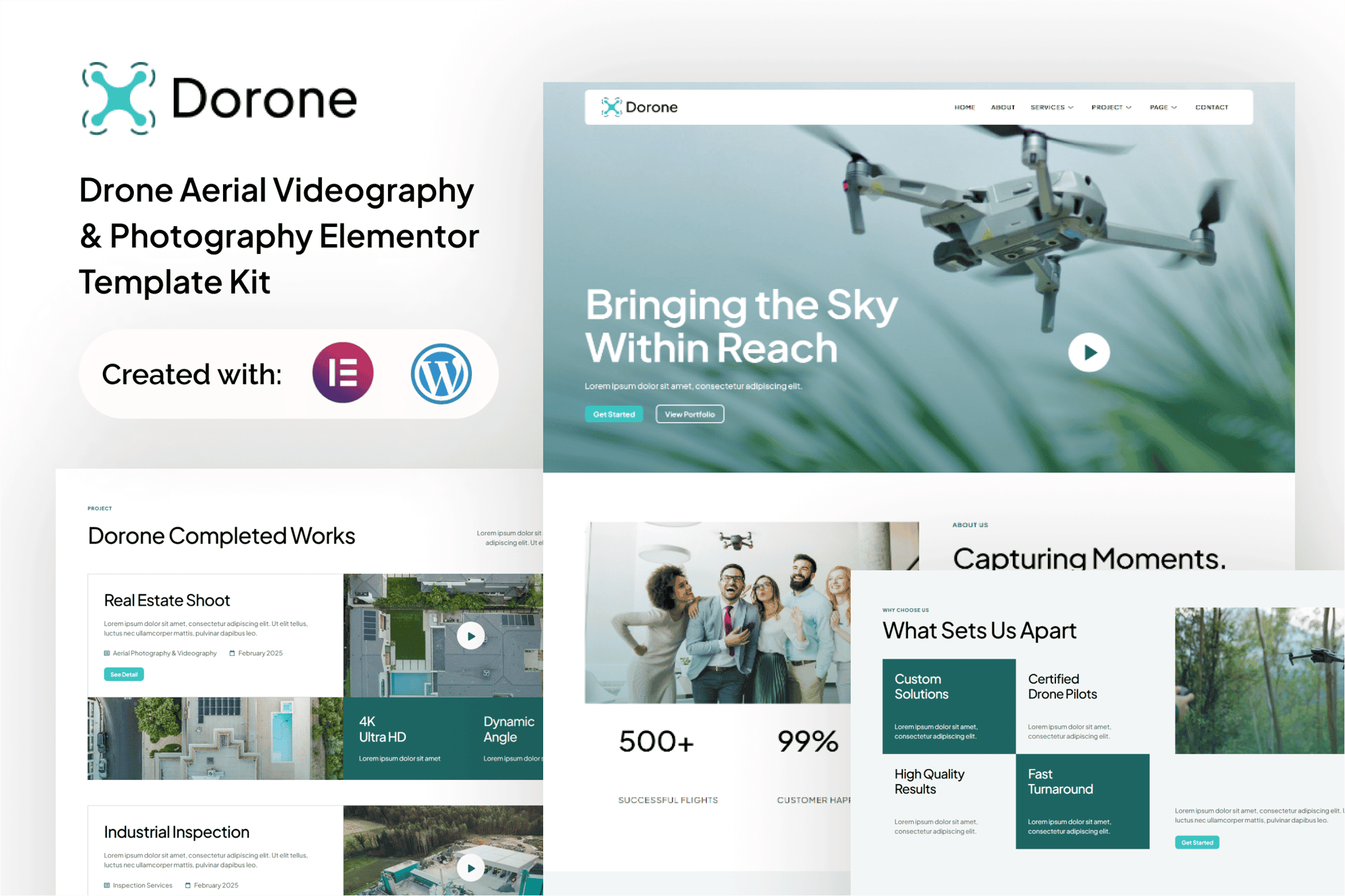 Dorone – Drone Aerial Videography and Photography Elementor Template Kit