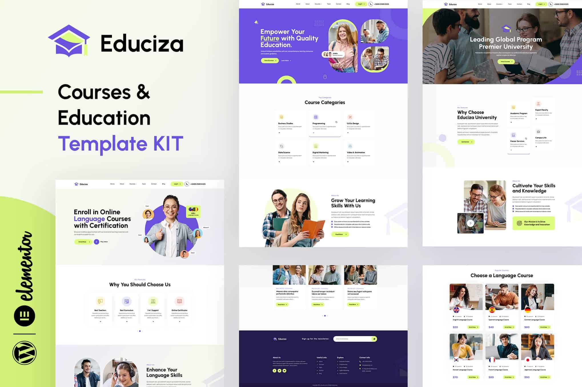 Educiza – Courses & Education Elementor Template Kit