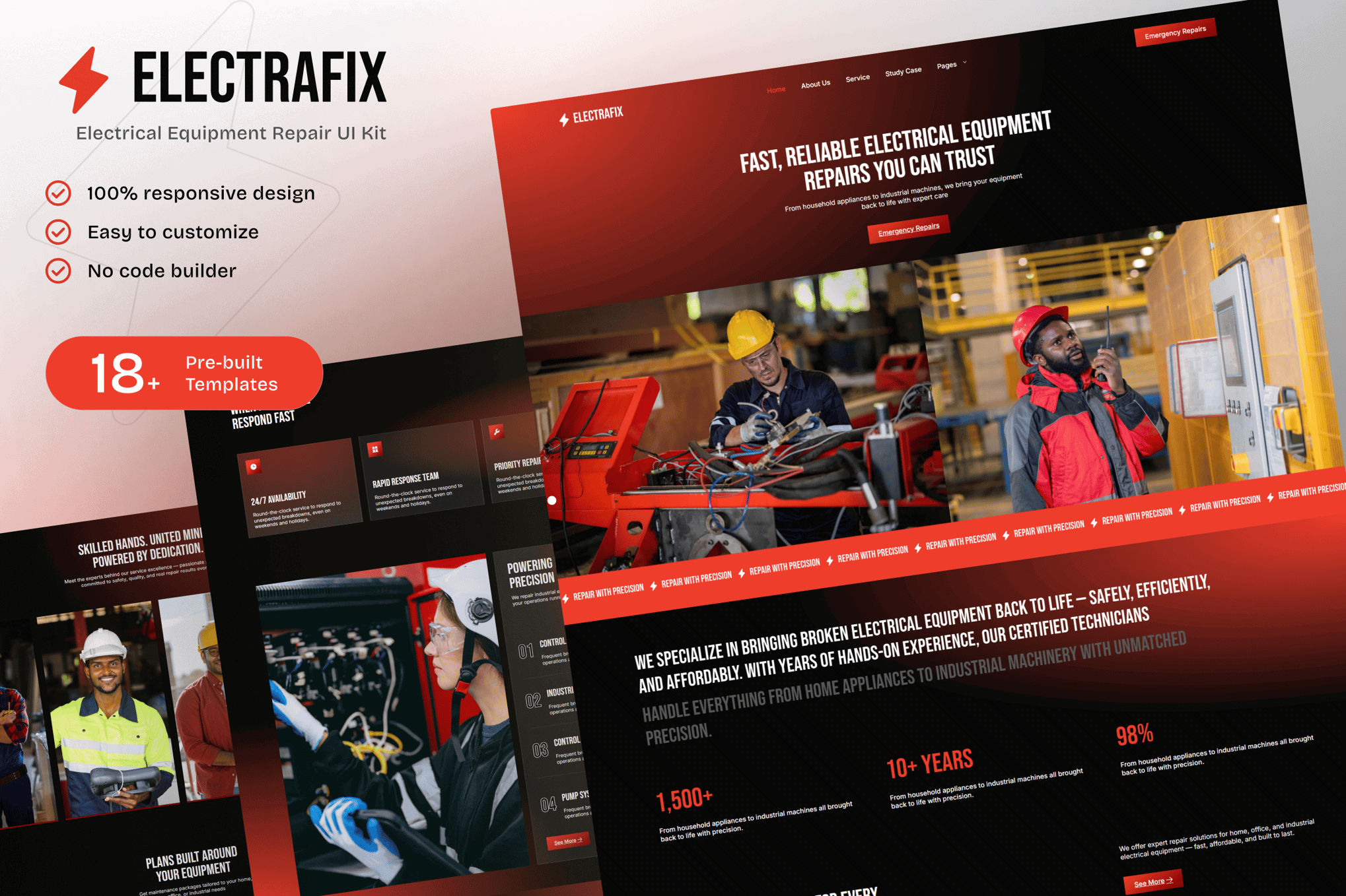 ElectraFix – Electrical Equipment Repair Elementor Template Kit