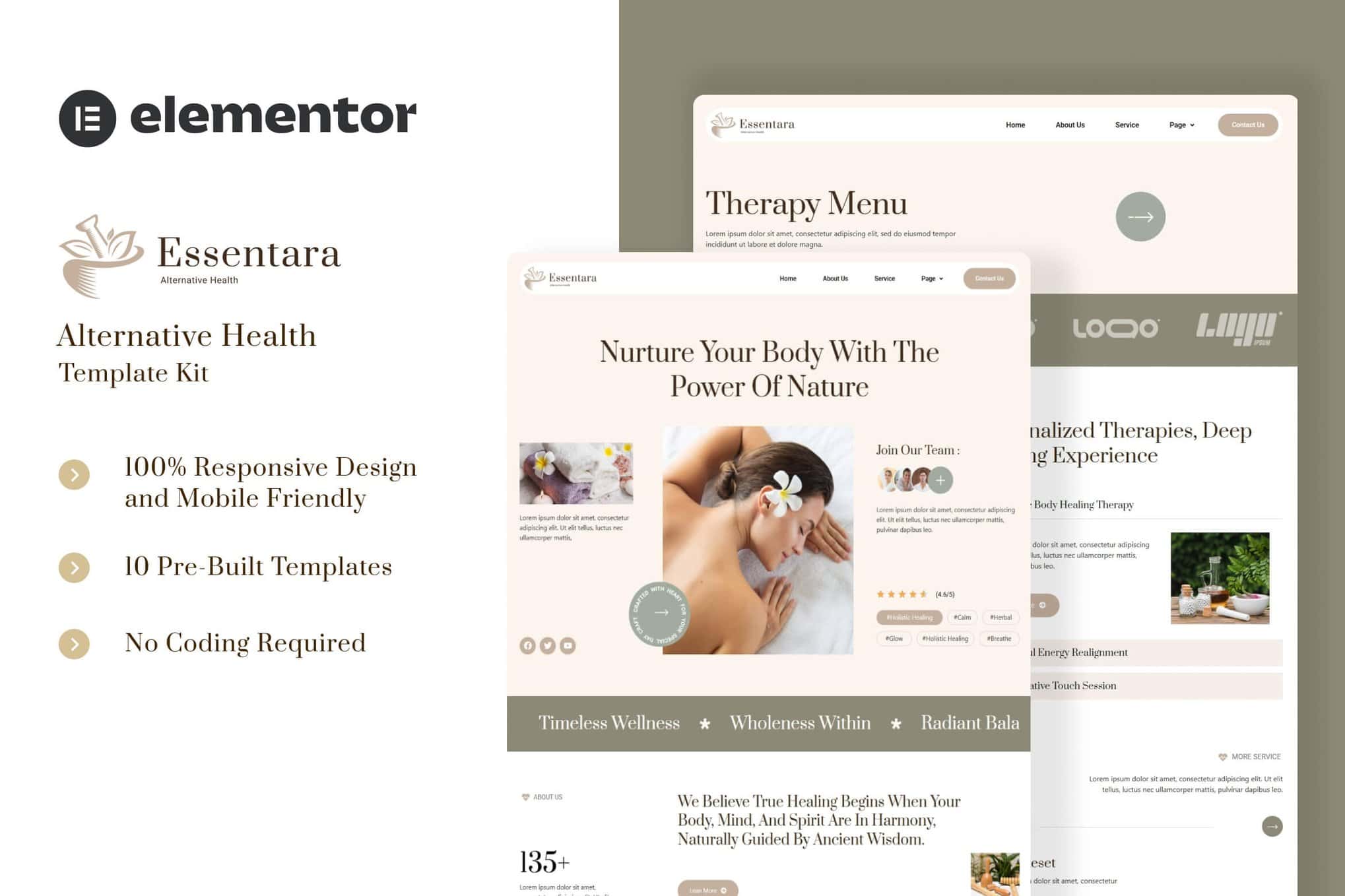 Essentara – Alternative Health Elementor Template Kit