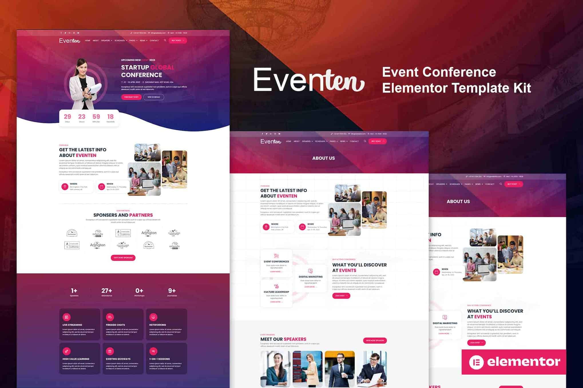 Eventen - Event Conference Elementor Pro Template Kit