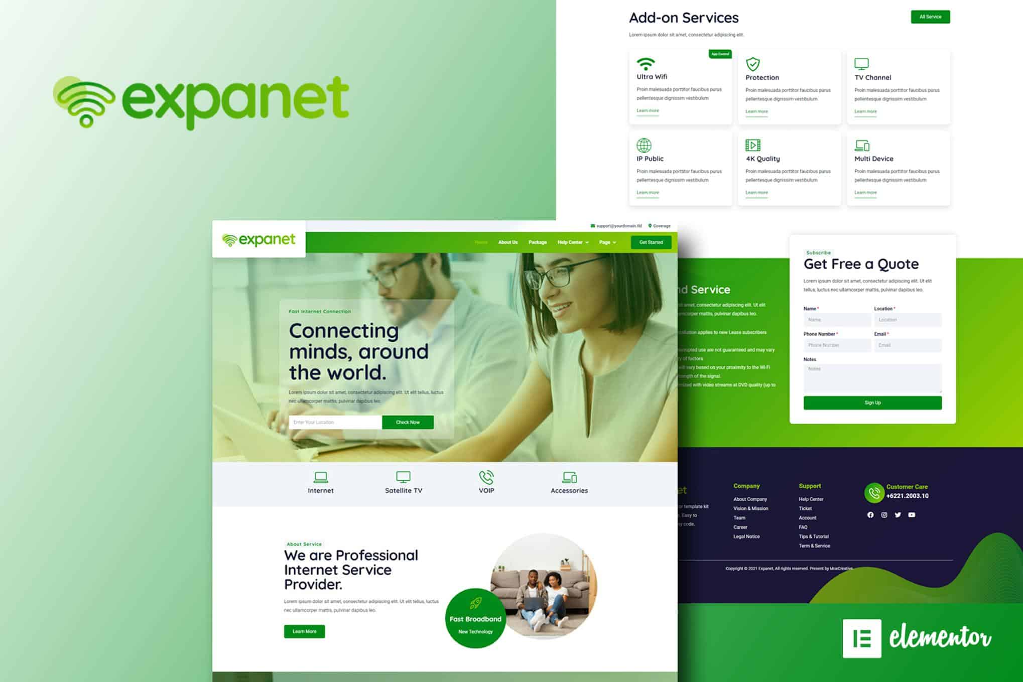 Expanet - Broadband & Internet Services Elementor Template Kit