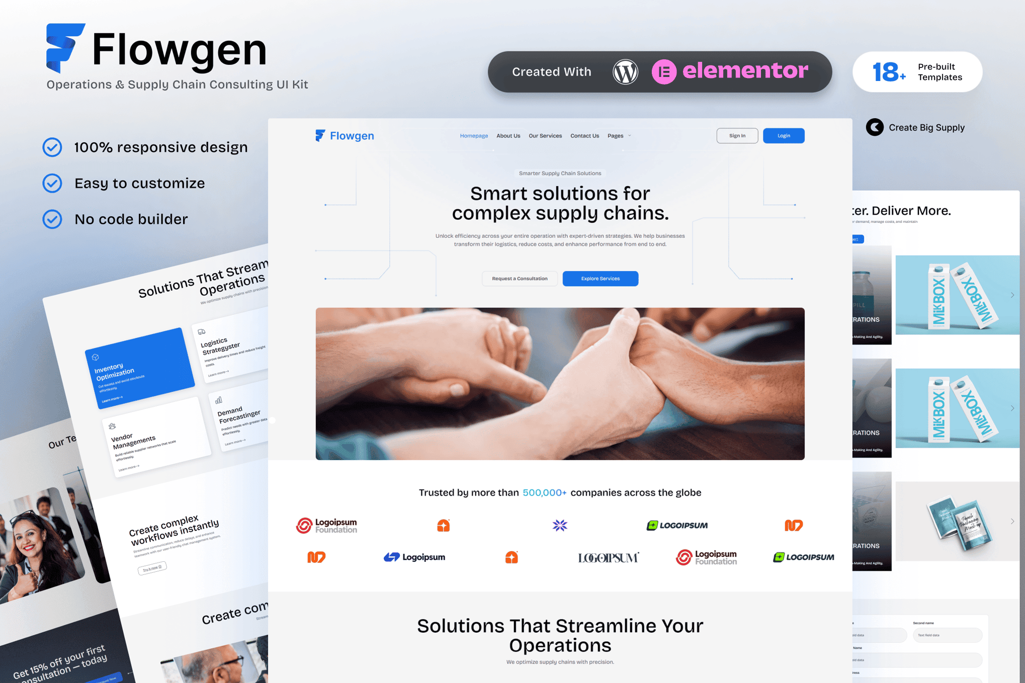 Flowgen – Operations & Supply Chain Consulting Elementor Template Kit
