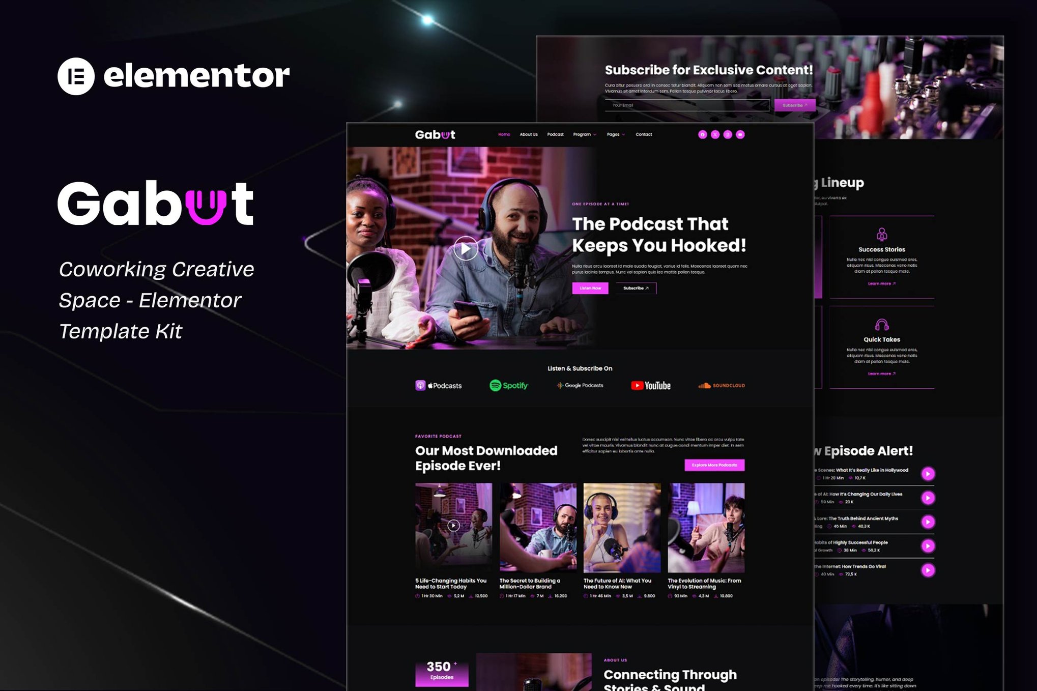 Gabut – Podcaster Elementor Template Kit