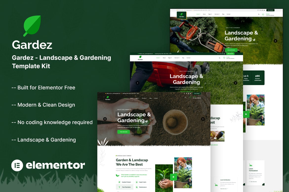 Gardez – Landscape & Gardening Elementor Template Kit