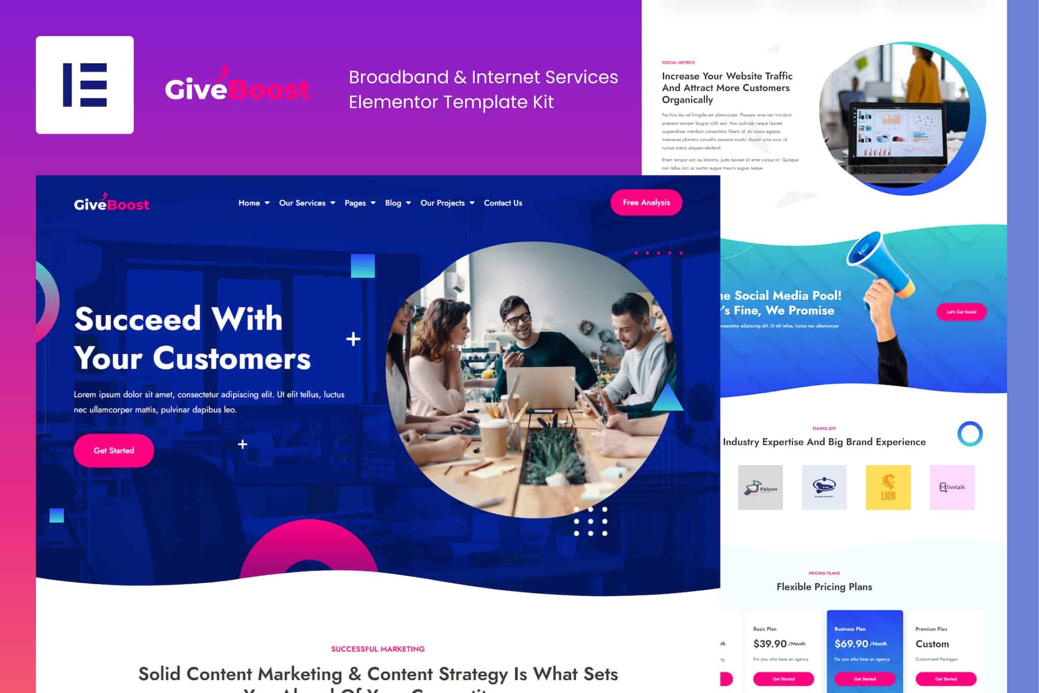 Give Boost - Digital Marketing Agency Elementor Template Kit