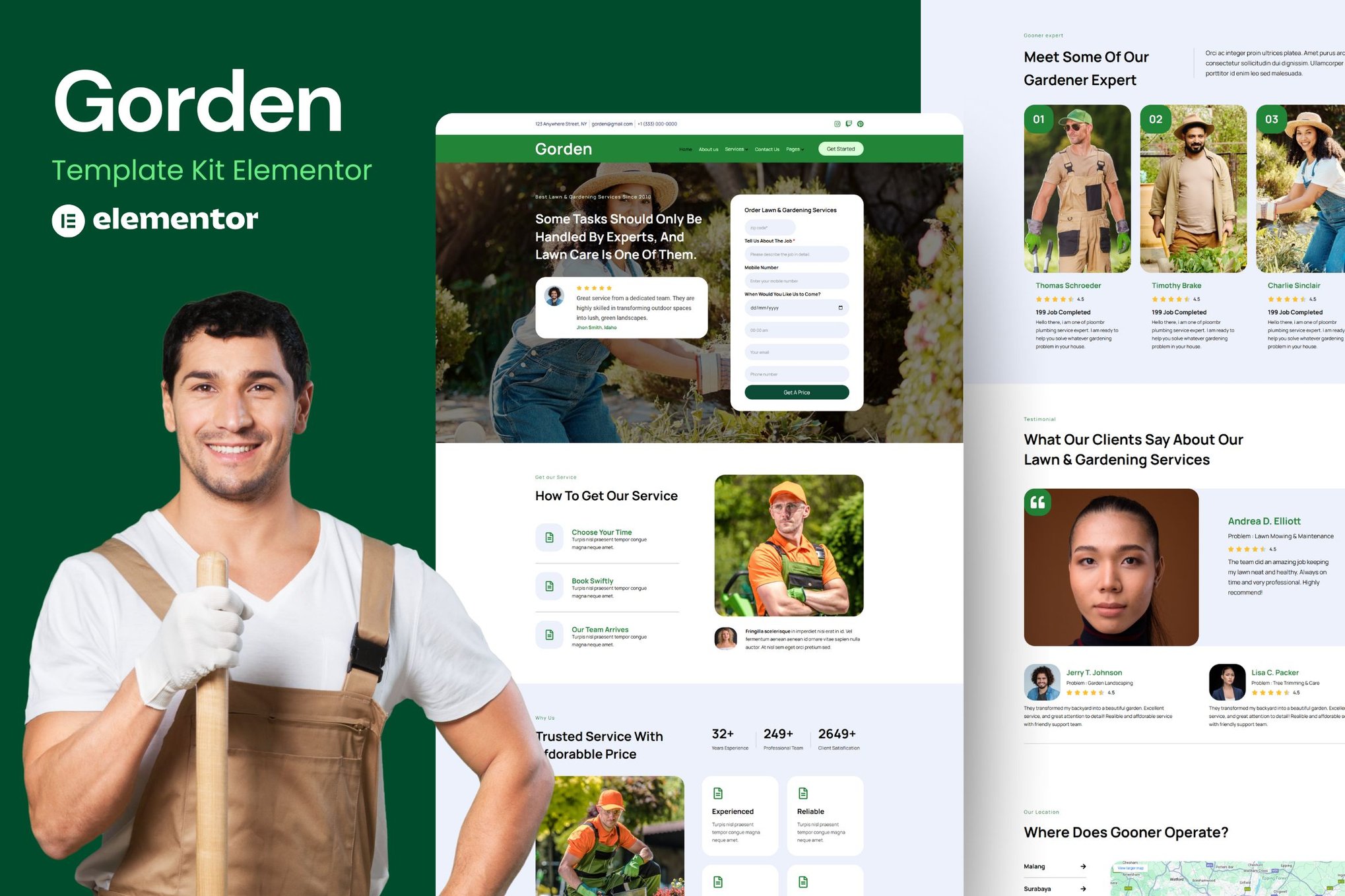 Gorden – Lawn & Gardening Service Elementor Template Kit
