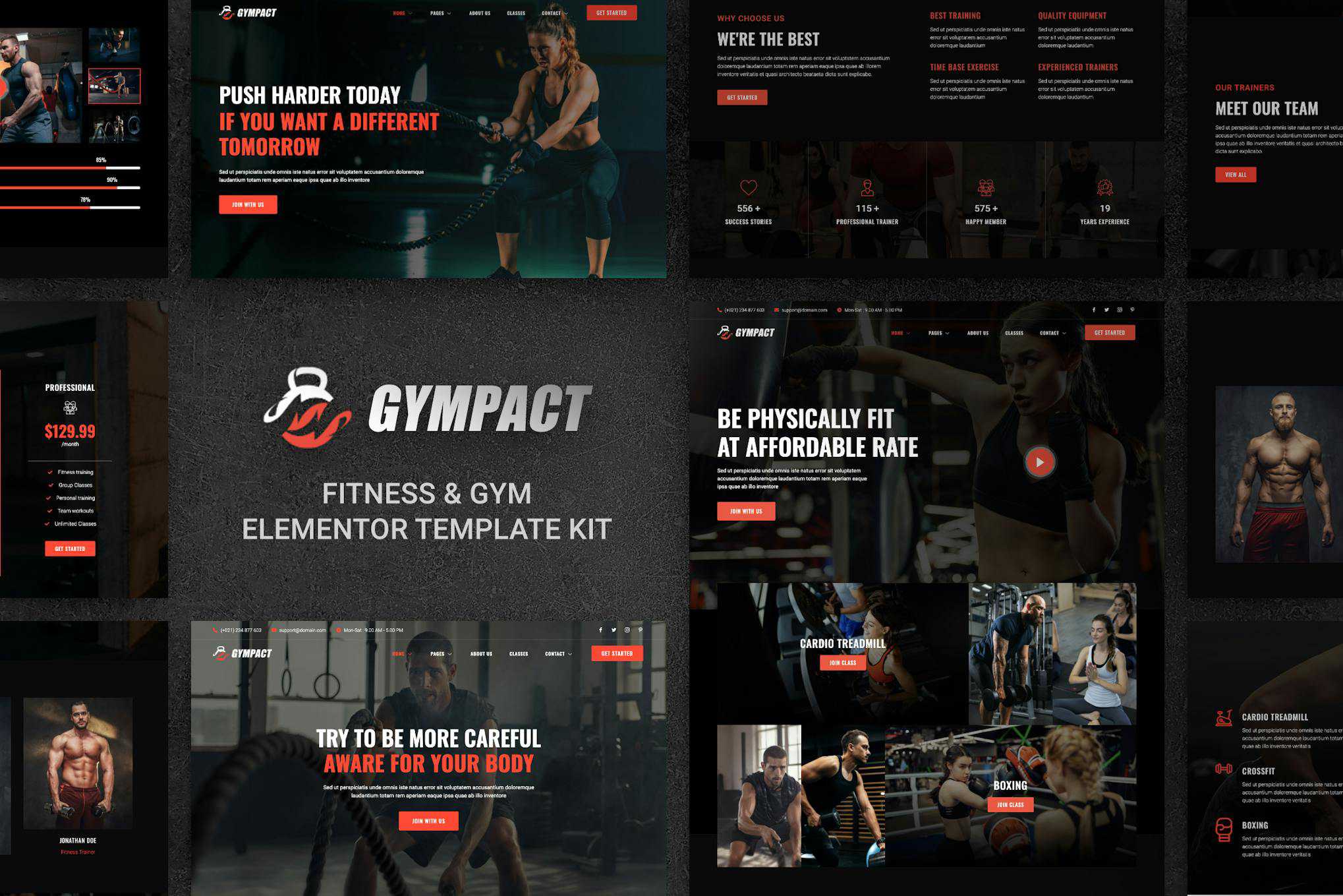 Gympact - Fitness & Gym Elementor Template Kit