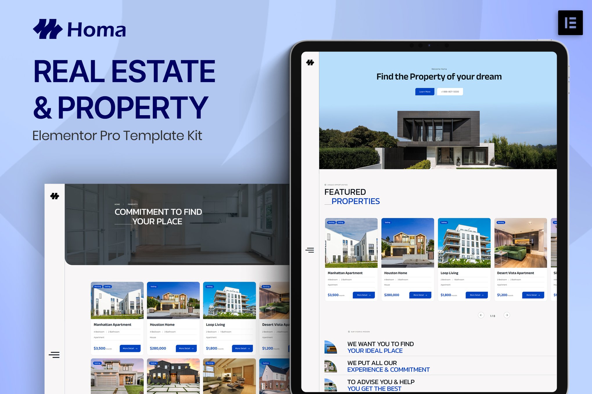 Homa – Real Estate & Property Elementor Pro Template Kit