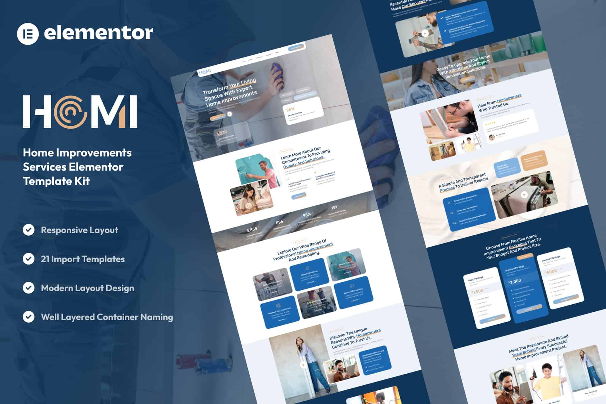Homi – Home Improvement & Repair Services Elementor Template Kit