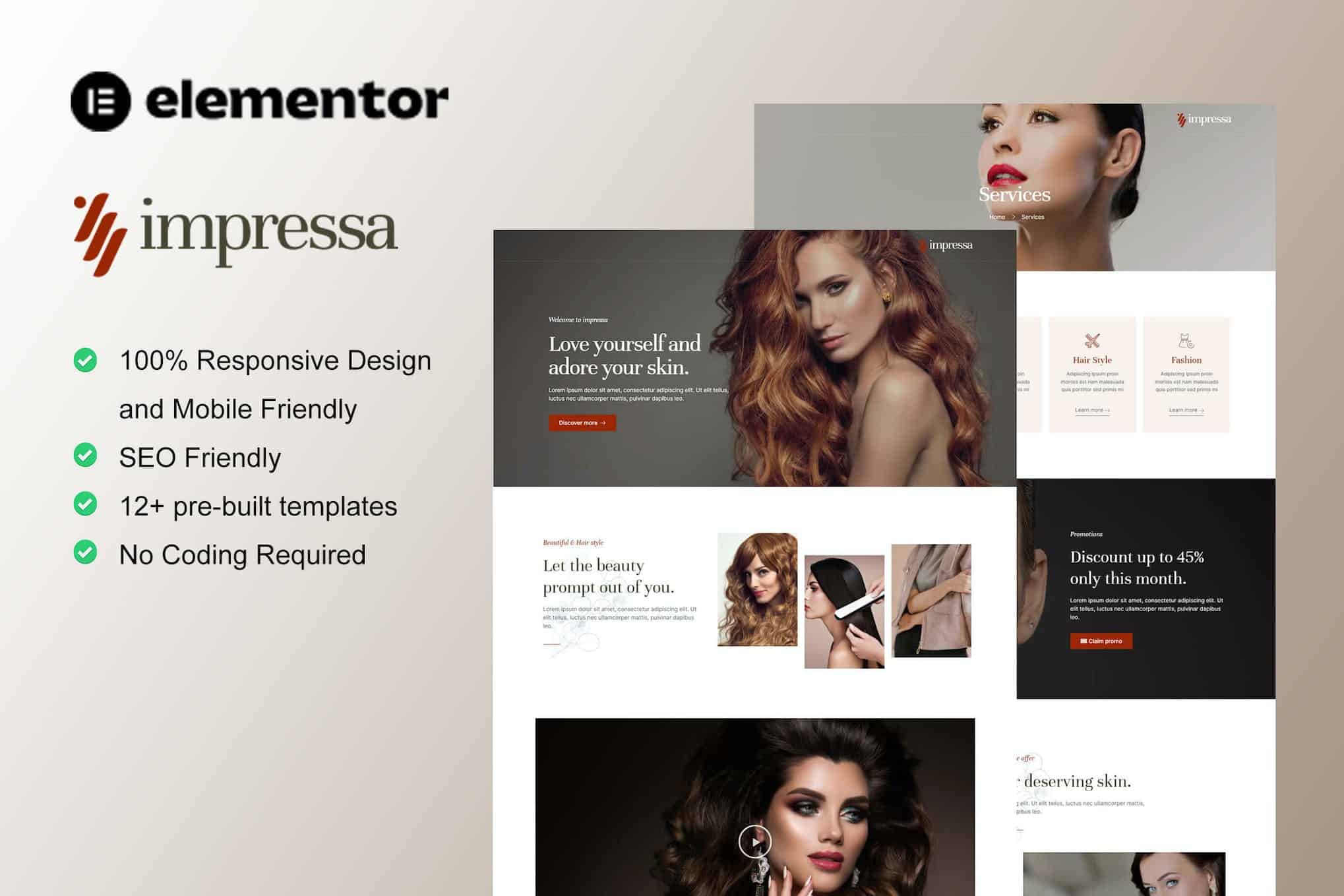 Impressa - Personal Stylist & Makeup Service Elementor Template Kit