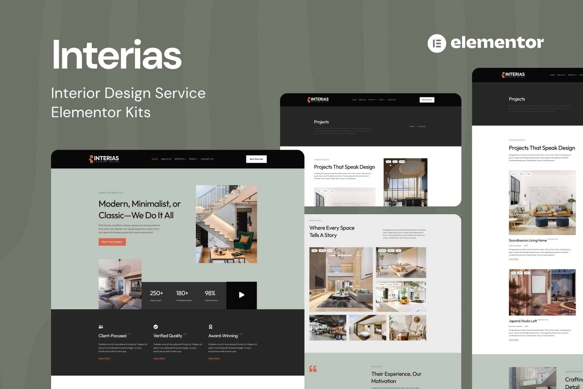 Interias – Interior Design Service Elementor Template Kit