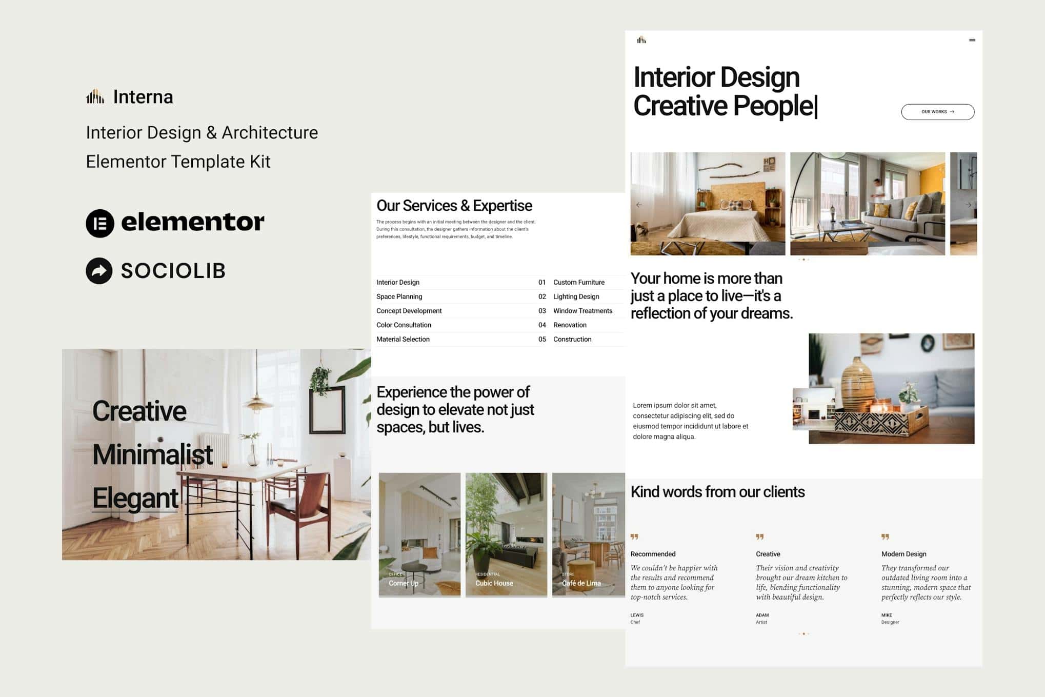 Interna - Interior Design & Architecture Elementor Template Kit