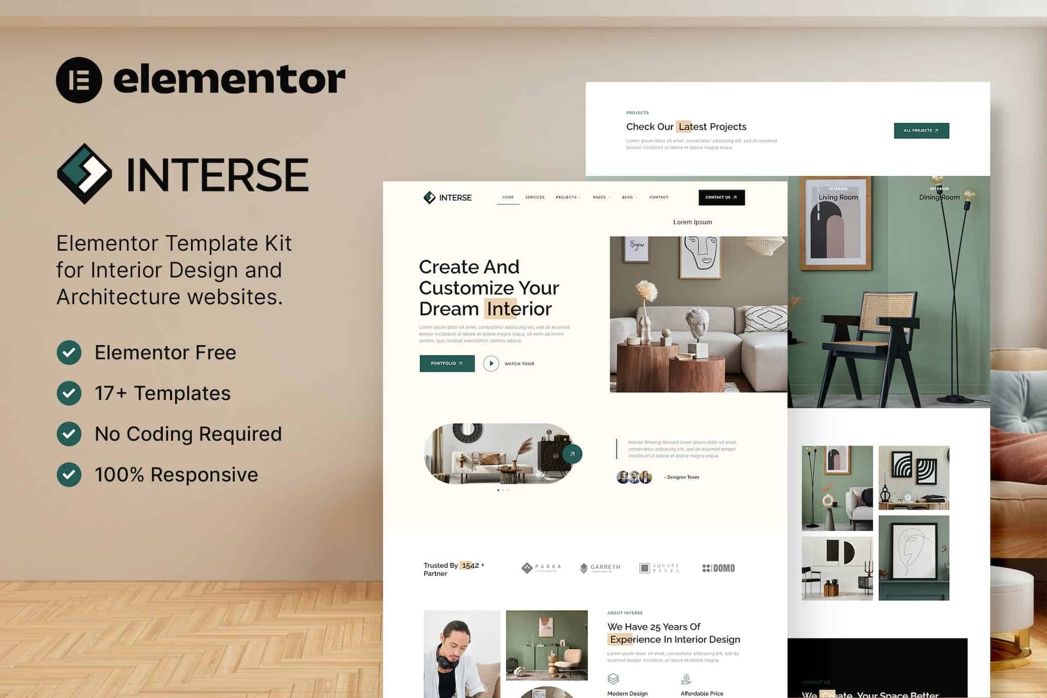 Interse - Interior Design & Architecture Elementor Template Kit