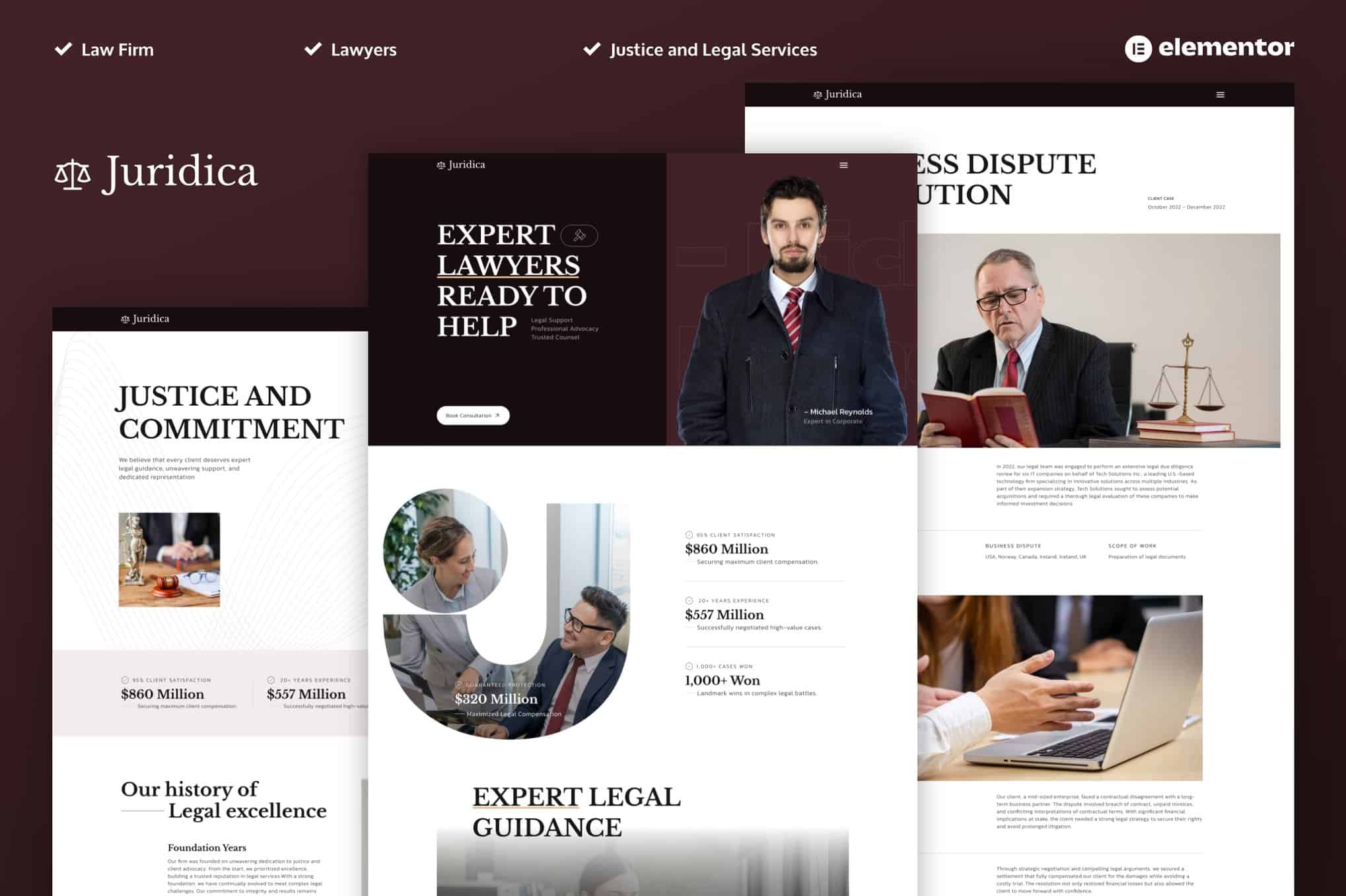 Juridica – Lawyer Attorney and Law Firm Elementor Pro Template Kit