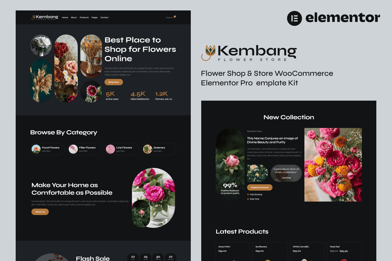 Kembang – Flower Shop & Store WooCommerce Elementor Pro Template Kit